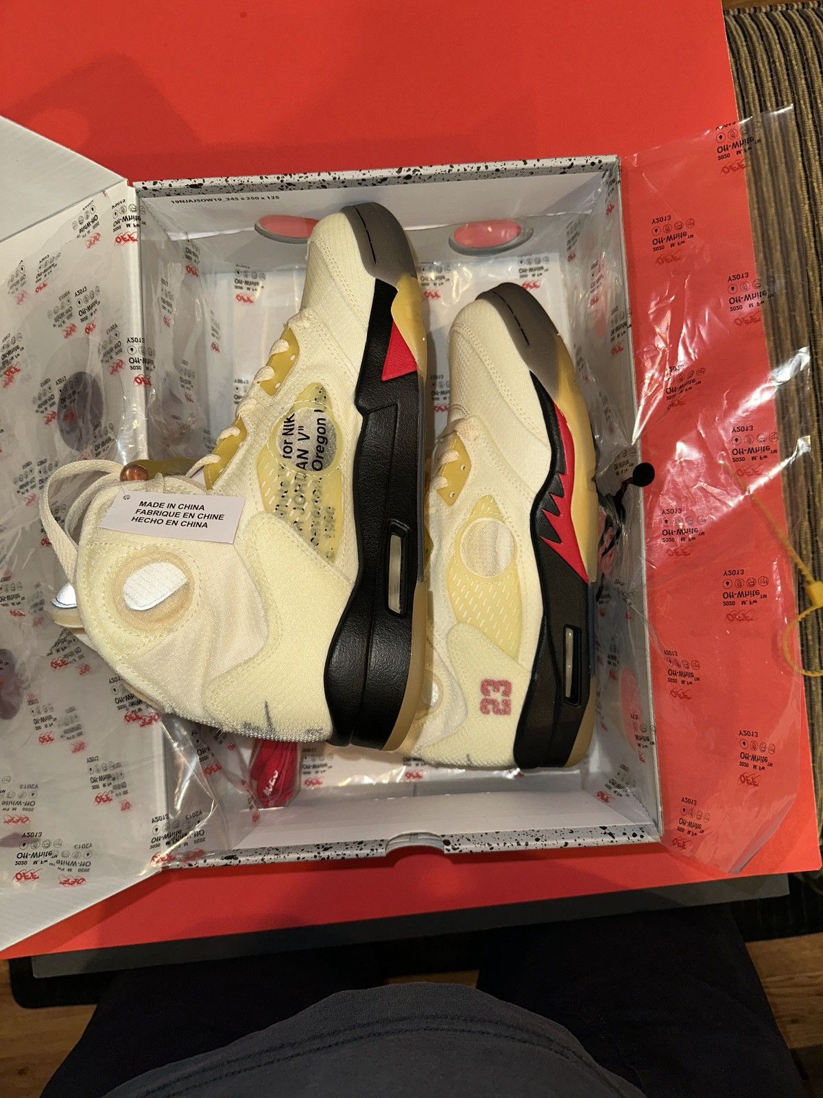 Jordan Brand × Off-White Jordan Air Jordan 5 SP Off-White Sail Sneakers DH8565-100 Size US 9 / EU 42 - 3 Thumbnail
