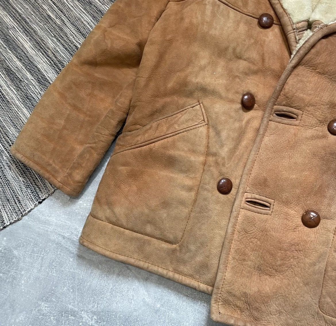 Other 🇯🇵Vintage B-3 Aviator Distressed Sherpa fur faux Biker Jacket Size US S / EU 44-46 / 1 - 5 Thumbnail