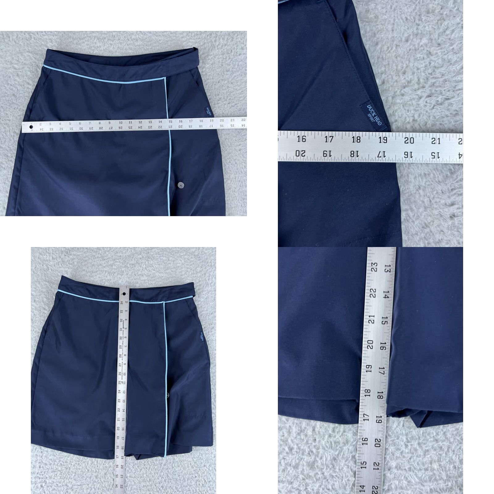 Vintage VINTAGE Duck Head Skirt Womens 6 Navy Blue DHX-DRY Fabric Polyester Blend Skort Size 28" / US 6 / IT 42 - 8 Thumbnail