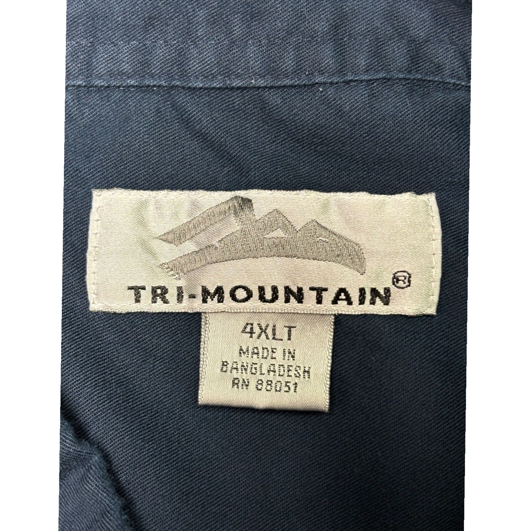 Vintage Tri-Mountain Mens 4XLT Button-Down Short Sleeve Blue Shirt Size US XXL / EU 58 / 5 - 4 Thumbnail