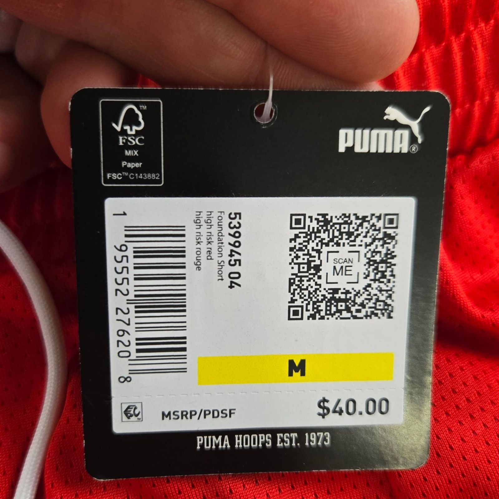 Puma Puma Hoops Red Athletic High Waisted Shorts Size Medium Size US 32 / EU 48 - 8 Thumbnail
