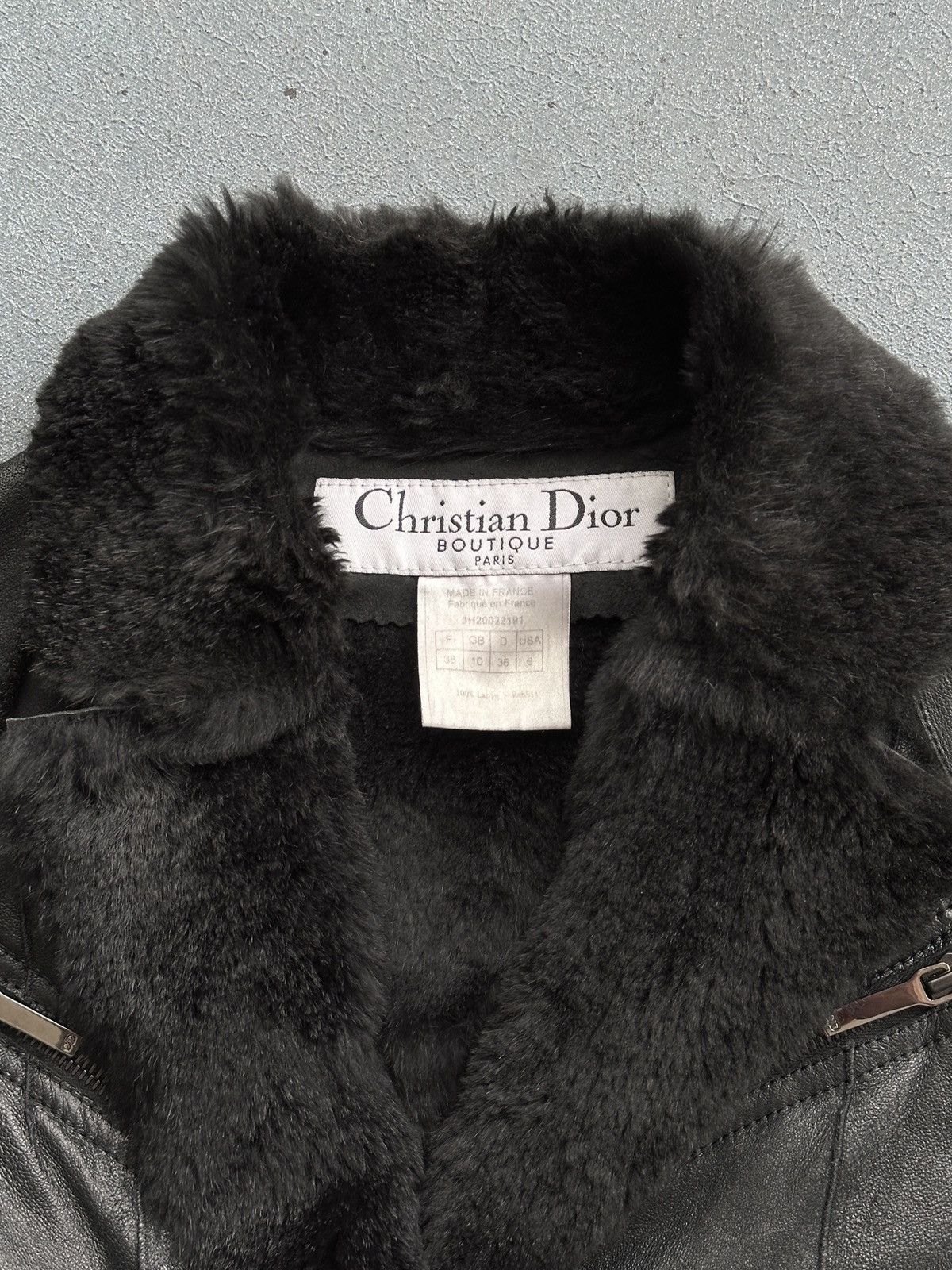 Christian Dior Monsieur 2003 DIOR John Galliano Rabbit Fur Black Strap Coat Jacket Size M / US 6-8 / IT 42-44 - 6 Thumbnail