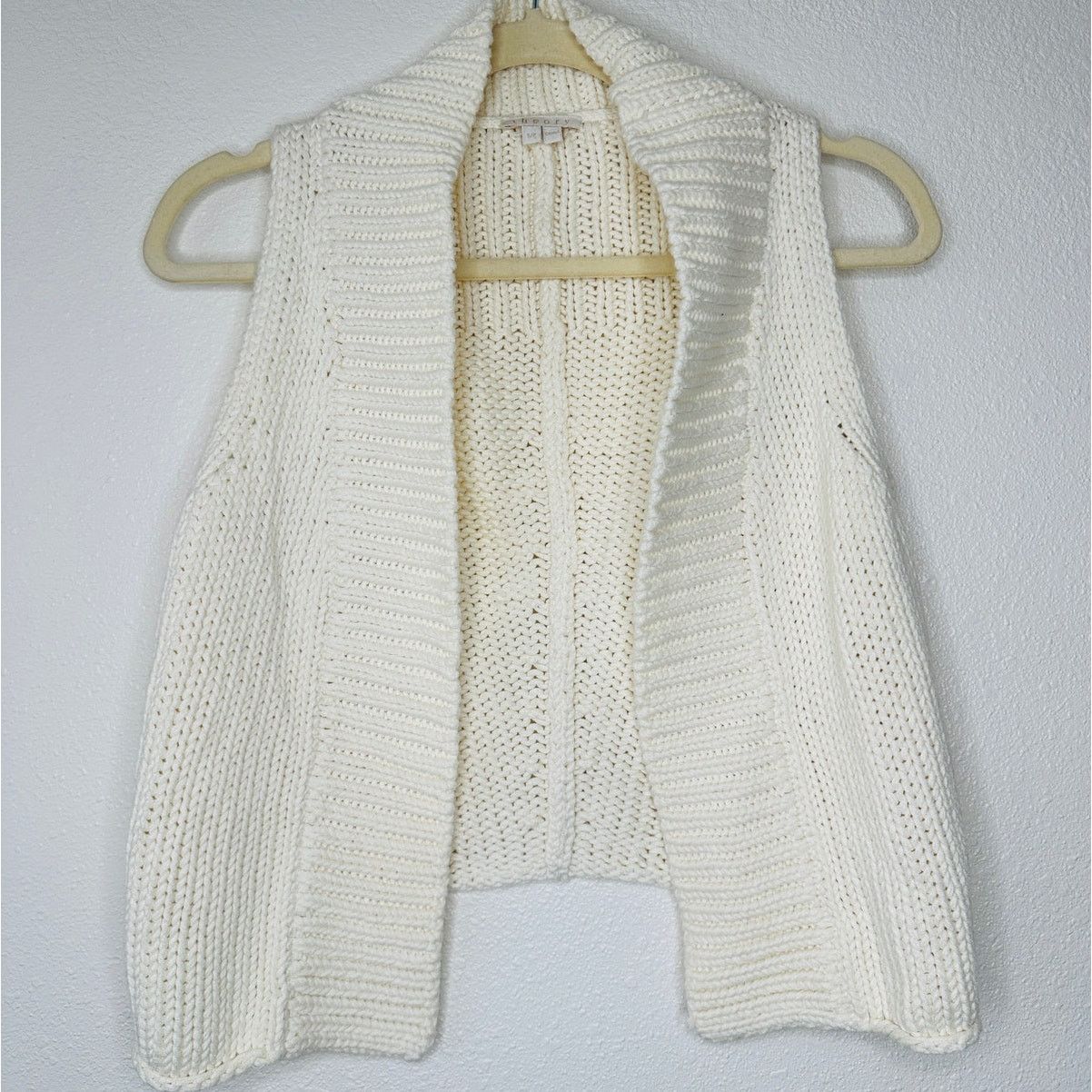 Theory Theory Ivory Cream Chunky Knit Cropped Sweater Vest Small Size S / US 4 / IT 40 - 1 Thumbnail
