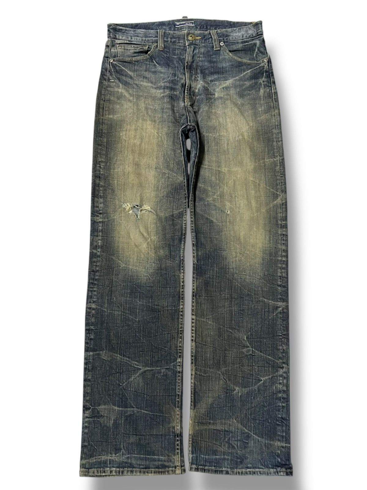 Japanese Brand Vintage Japanese Oririn Villand - Mud Wash Whiskering Jeans Size US 35 - 2 Thumbnail