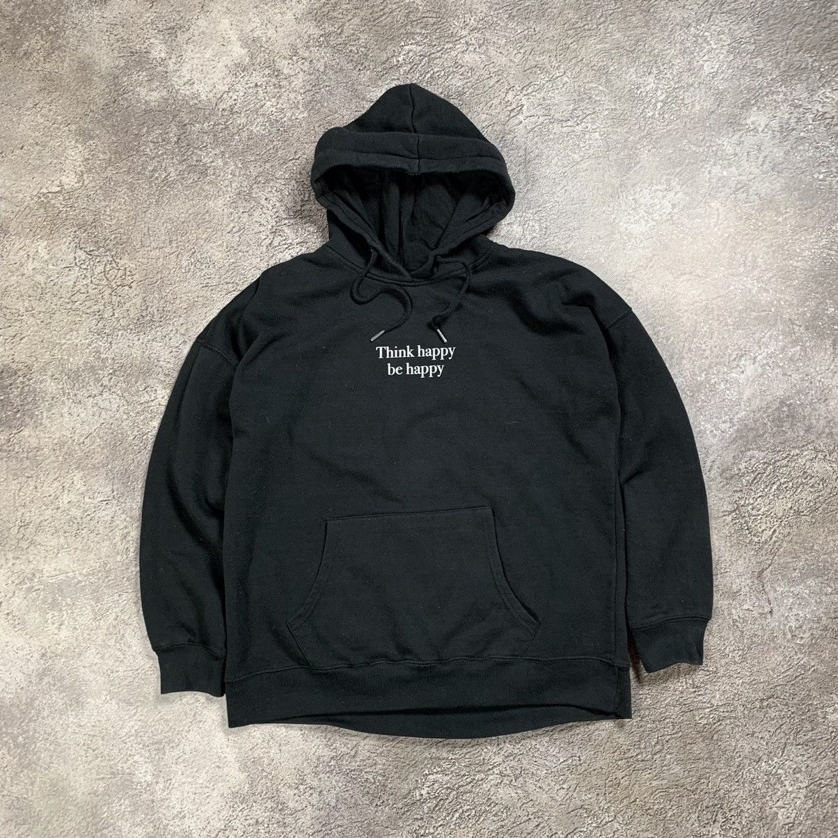 Vintage Vintage Y2K Graphic Hoodie Think Happy Be Happy Streetwear M Size US M / EU 48-50 / 2 - 1 Thumbnail