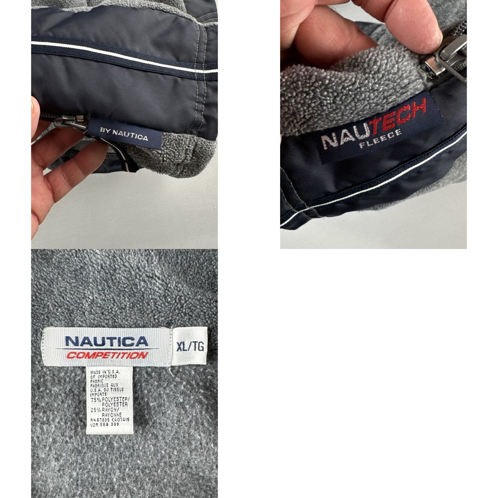 Nautica VINTAGE Nautica Competition Pullover Sweatshirt NauTech Fleece Quarter Zip USA Made Gray XL Mens Size US XL / EU 56 / 4 - 9 Thumbnail