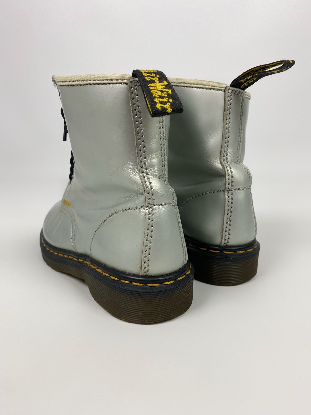 Dr. Martens 2000s Vintage Dr. Martens 9566 Silver 8-Eye Boots Made in UK Size US 9.5 / IT 39.5 - 10 Thumbnail