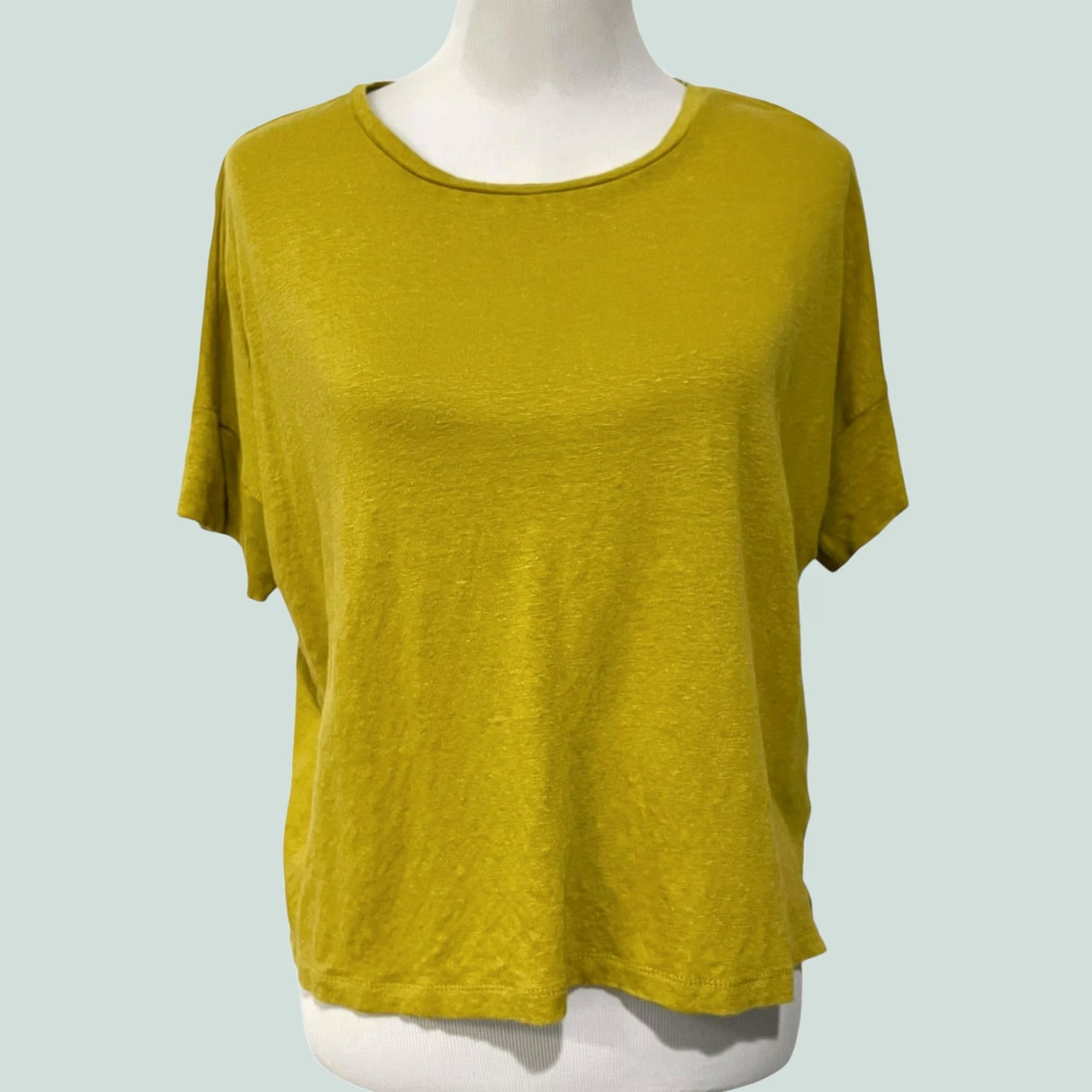 J. Jill J.Jill 100% Linen Oversized Top Petite M Tee Short Sleeve Boxy Fit Green Blouse Women's Knit? Wait. Size M / US 6-8 / IT 42-44 - 1 Thumbnail