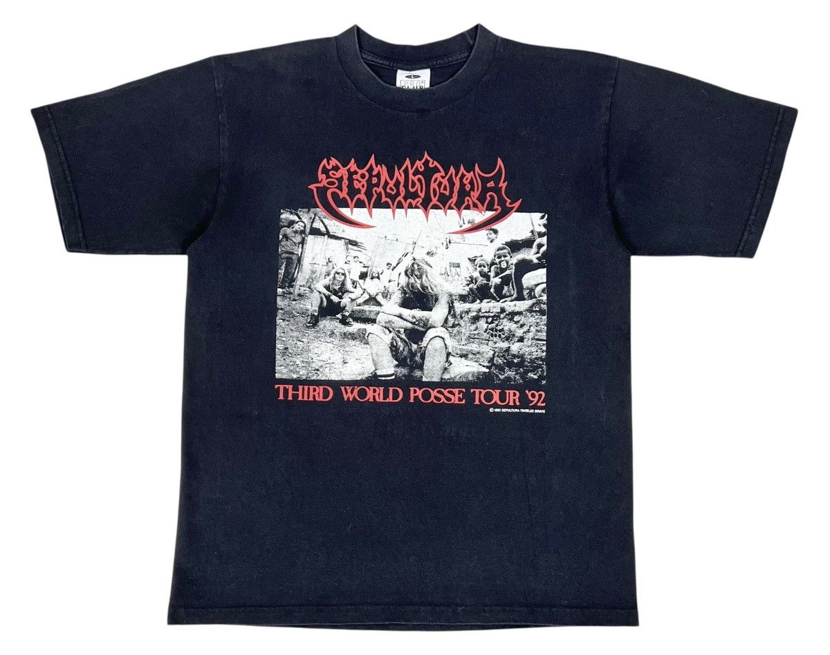 Band Tees Vintage Sepultura Third World Posse Tour 1992 Tee Size US L / EU 52-54 / 3 - 1 Thumbnail