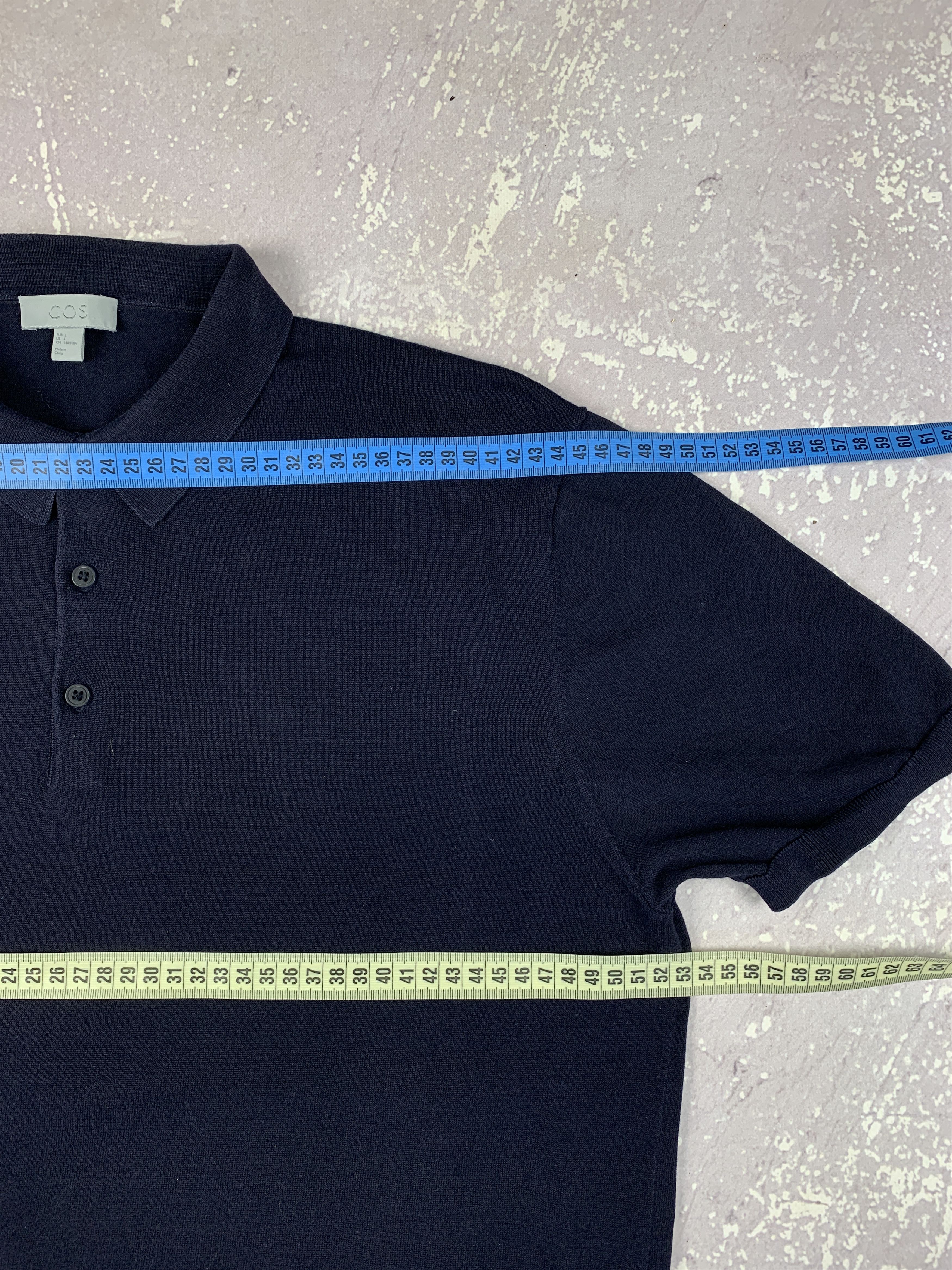 Cos COS Cotton Knit Short Sleeve Jumper Polo Shirt Size US L / EU 52-54 / 3 - 9 Thumbnail
