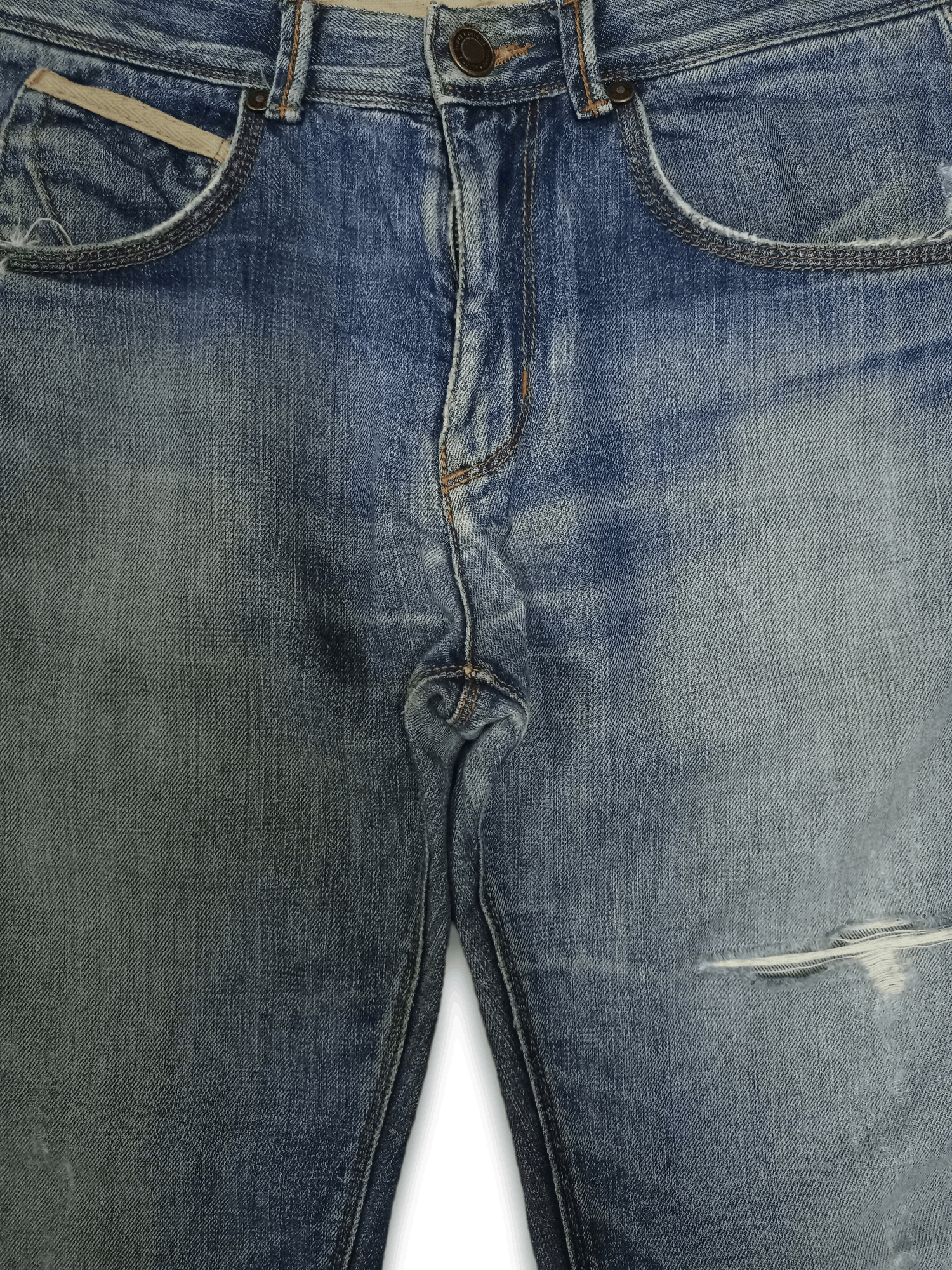 Designer × Henry Cotton's Vintage Henry Cottons Blue Wash Distressed Jeans 32x30 Size US 32 / EU 48 - 6 Thumbnail