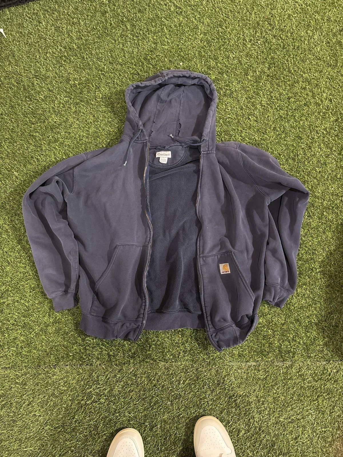 Carhartt distressed blue carhartt zip hoodie Size US L / EU 52-54 / 3 - 1 Thumbnail