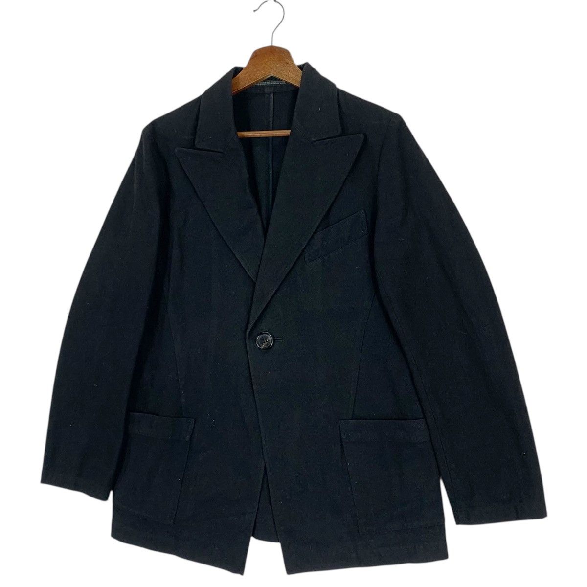 Yohji Yamamoto Vintage Yohji Yamamoto Noir Cotton Blazer Jacket Size US S / EU 44-46 / 1 - 3 Thumbnail