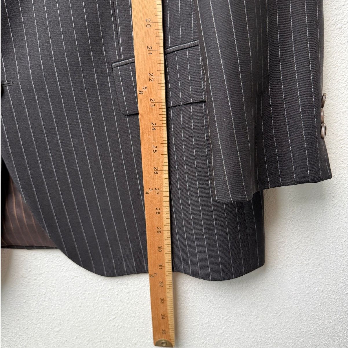 Hugo Boss Hugo Boss Black Pinstripe Wool Mohair 2 Pc Suit Men’s 46R Size 46R - 8 Thumbnail