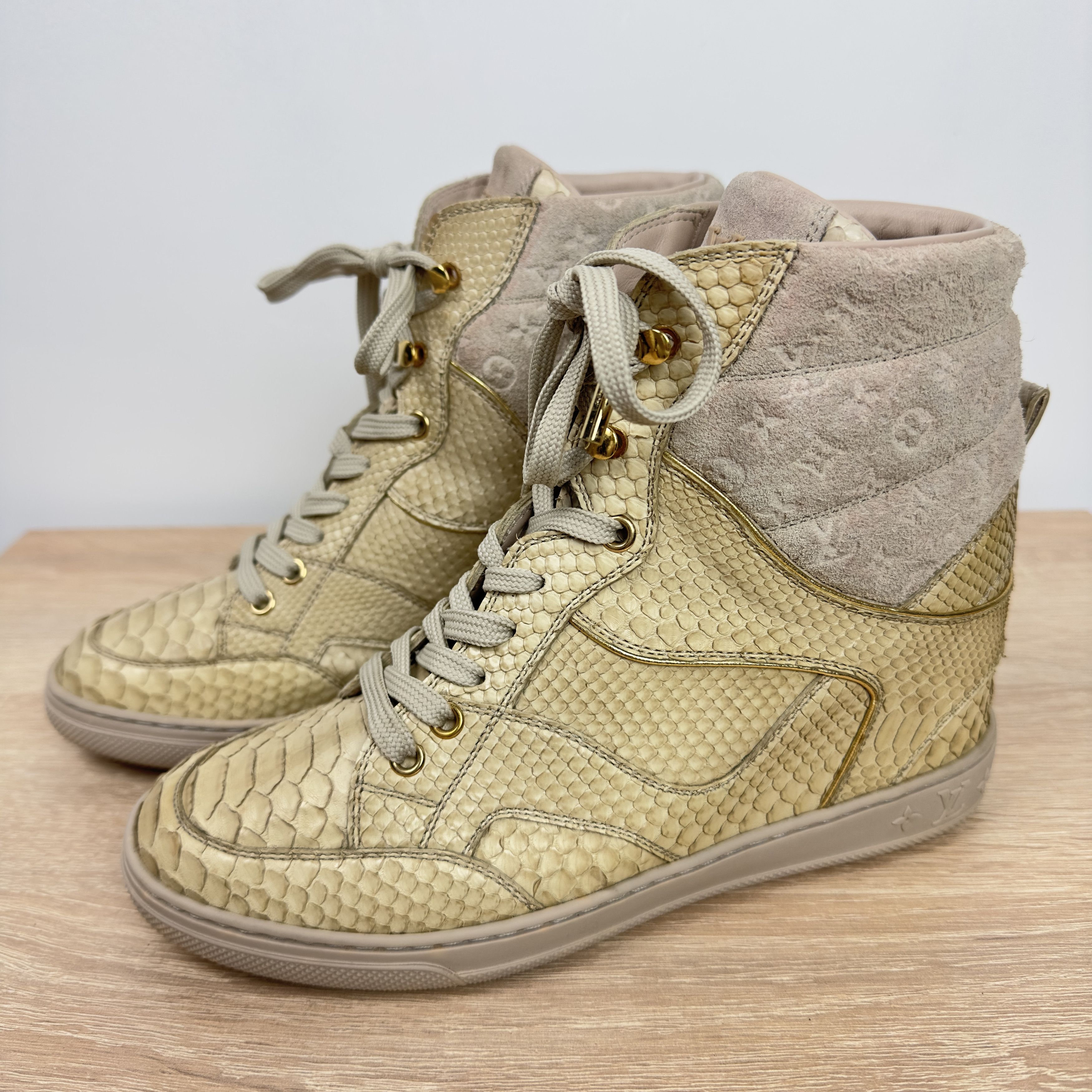 Louis Vuitton RARE Millenium Sneaker Boots Beige Python Skin 6 US Size US 6 / IT 36 - 5 Thumbnail
