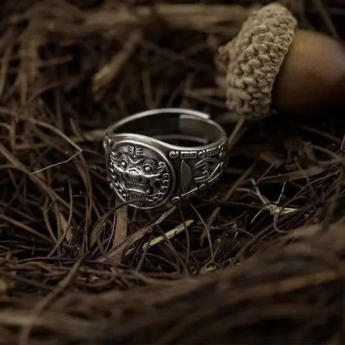 Other Retro Chinese Style Unicorn Shield Ring Size ONE SIZE - 4 Thumbnail