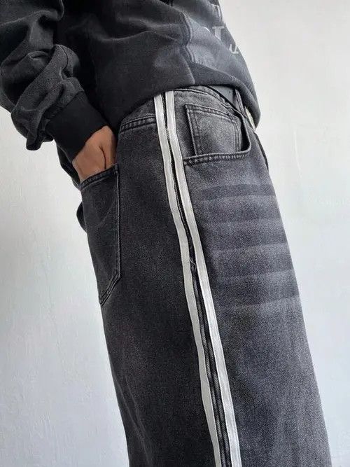 Jean Hayama x Katou Retro Y2k Denim Jeans Wide Leg Striped Size US 32 / EU 48 - 8 Thumbnail