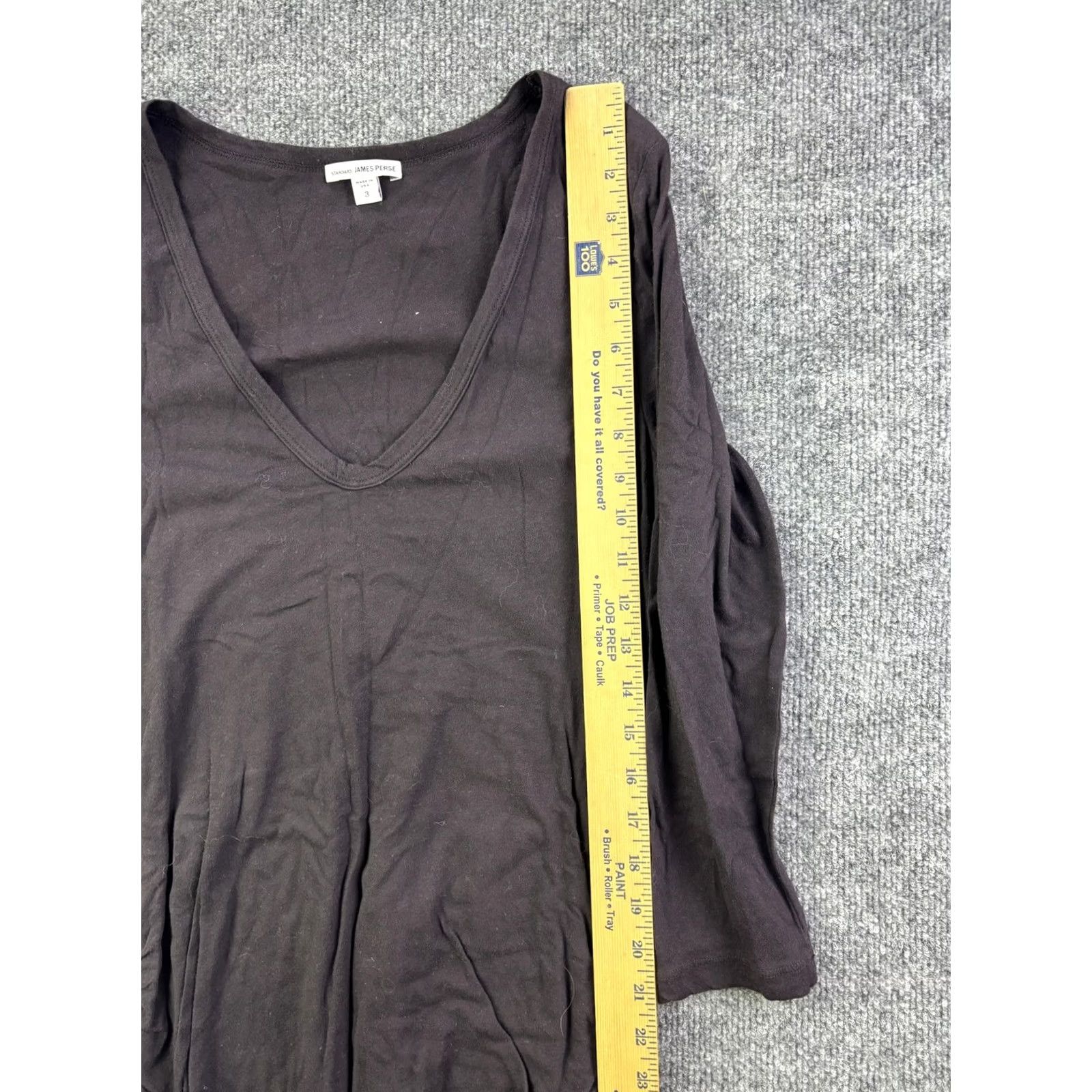 James Perse VINTAGE? No. James Perse Dress Womens 3 Purple Ruched V Neck Long Sleeve Midi Bodycon WJE6085 Size XS / US 0-2 / IT 36-38 - 4 Thumbnail
