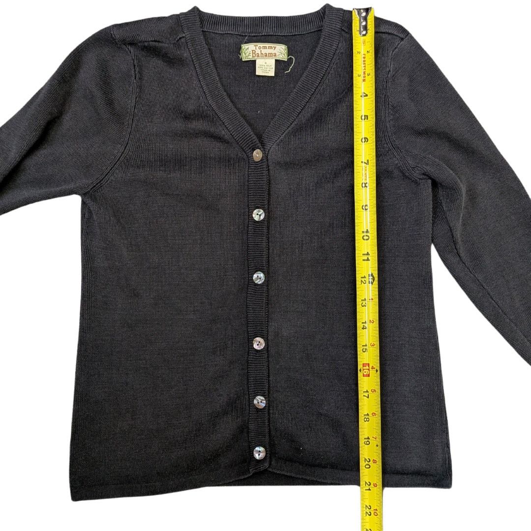 Tommy Bahama Vintage Tommy Bahama Silk Blend Black Cardigan | Women's S Size S / US 4 / IT 40 - 5 Thumbnail