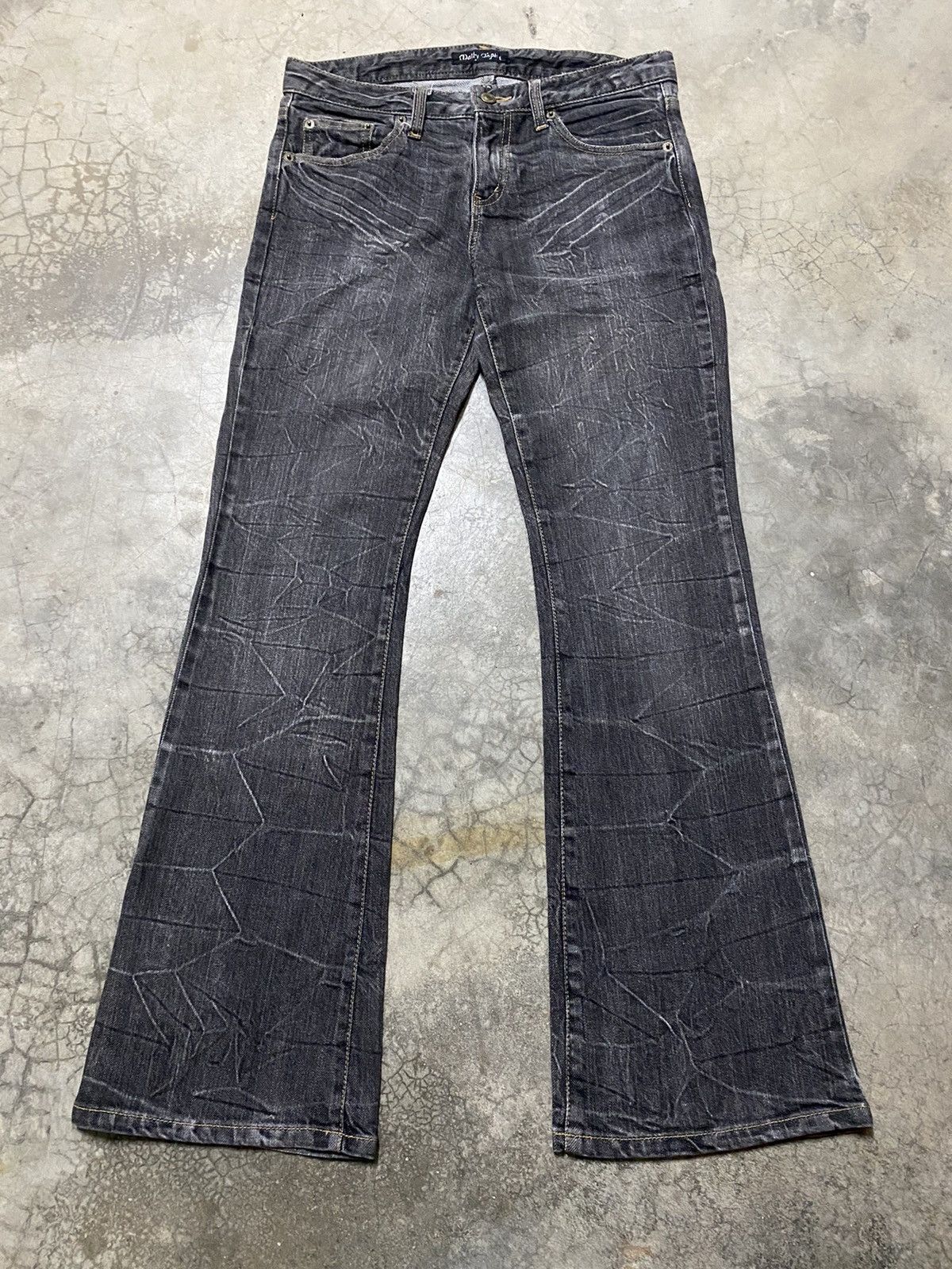 Hysteric Glamour × If Six Was Nine × Le Grande Bleu (L.G.B.) Flare Jeans Japanese Daily Topic Black Punk Jeans Size US 31 - 1 Thumbnail