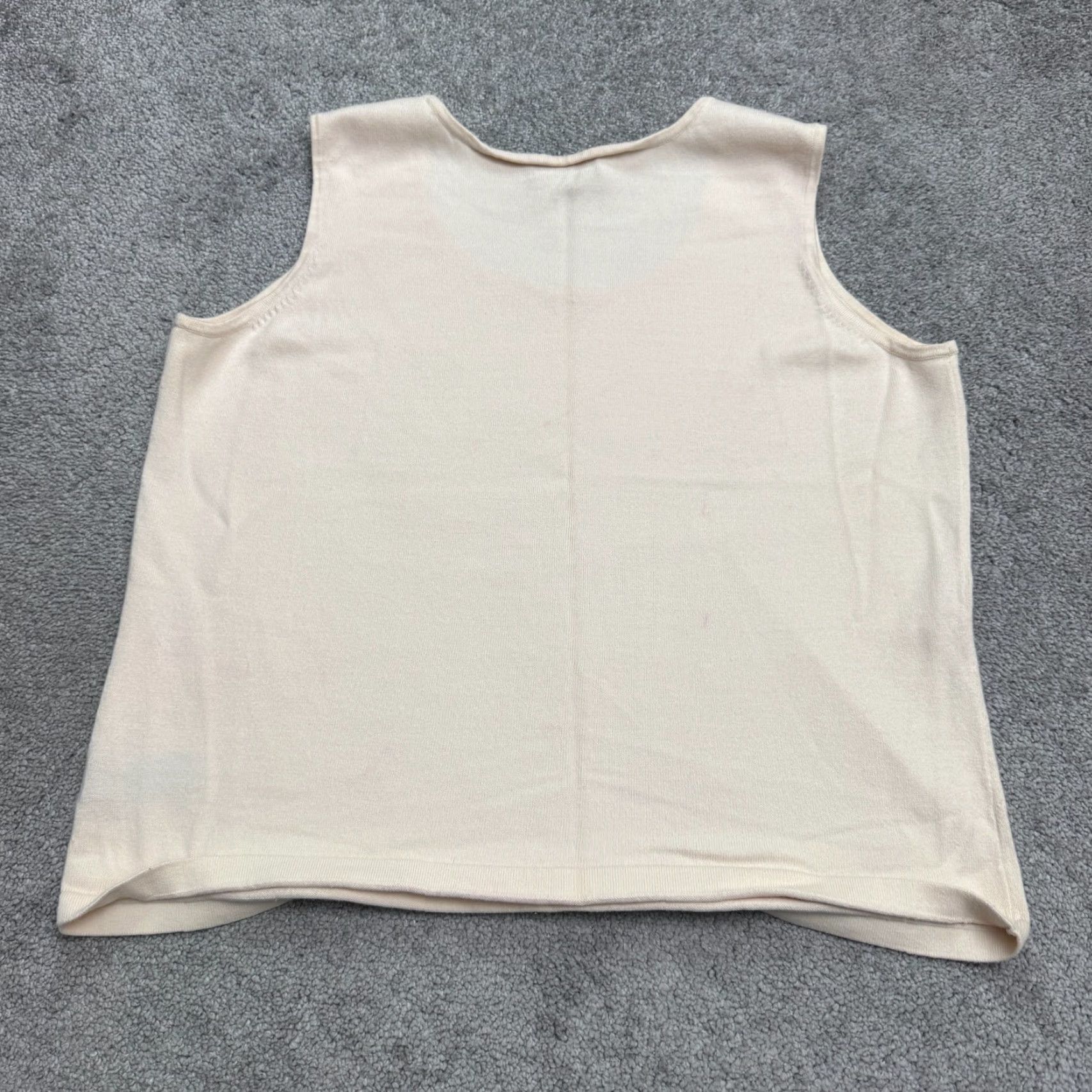 Jones New York VINTAGE Jones New York Tank Shirt Women 1X Beige Sleeveless 90s Y2K Classic Baggy Knit Top Size XL / US 12-14 / IT 48-50 - 2 Thumbnail