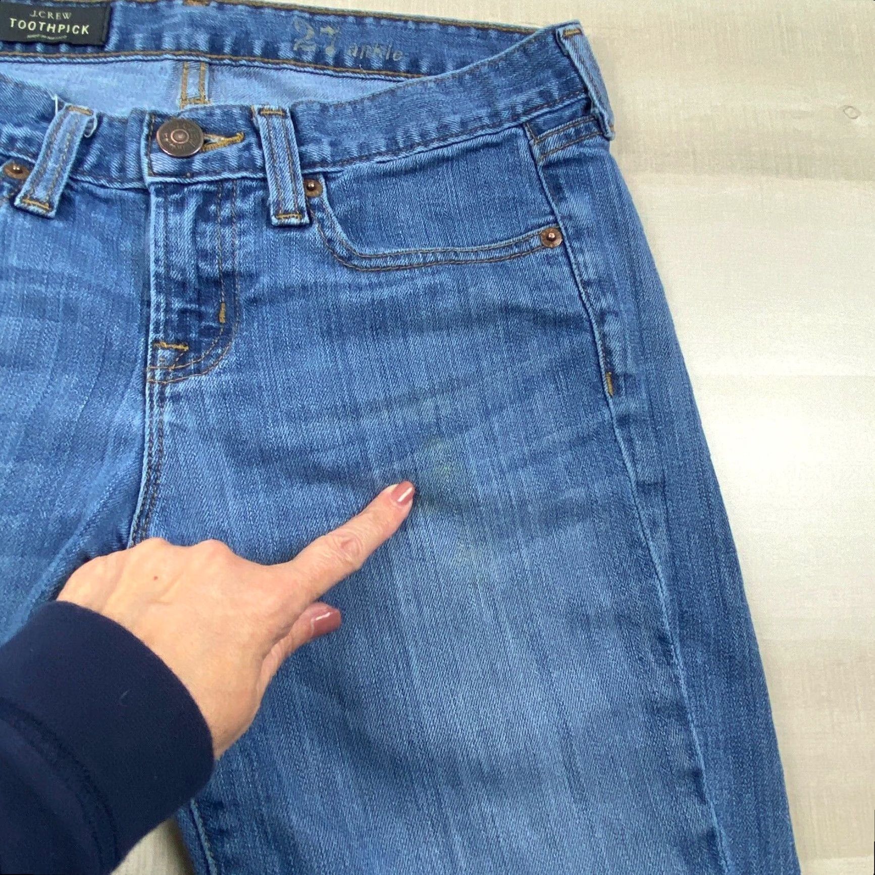 J.Crew J.CREW Women's Medium Wash Skinny Jeans 27 Low Rise Ankle Blue Cotton Blend Stretch Size 27" / US 4 / IT 40 - 7 Thumbnail