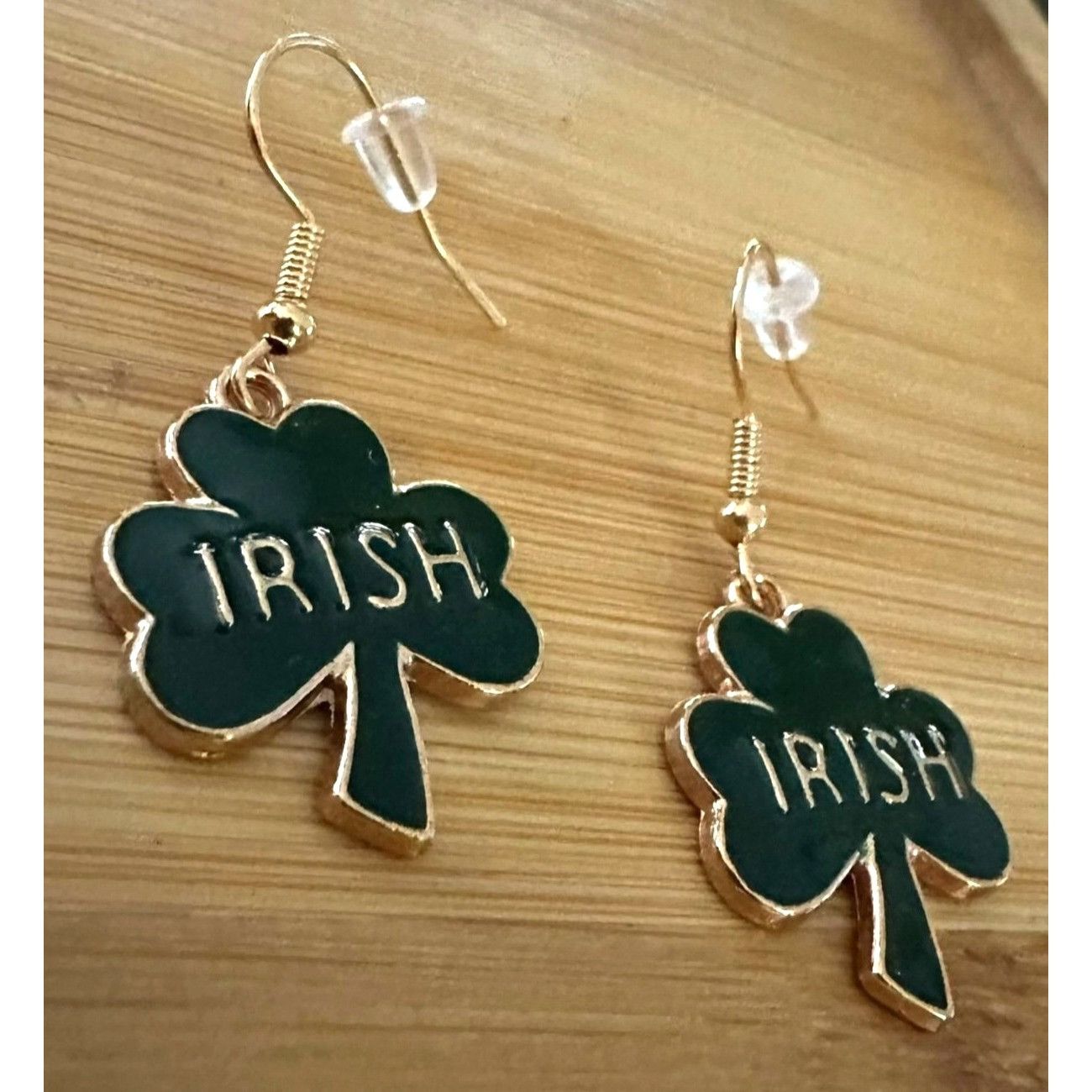 Handmade St Patricks Day Shamrock Earrings Dangle Hooks New Irish Fes Size ONE SIZE - 1 Thumbnail