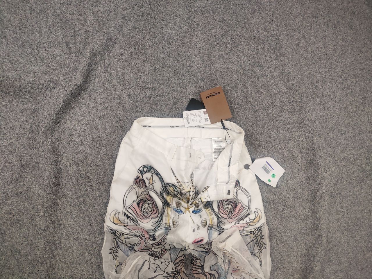 Burberry Rare Burberry By Marine Sketch Print Layered Silk Pants Size US 32 / EU 48 - 2 Thumbnail