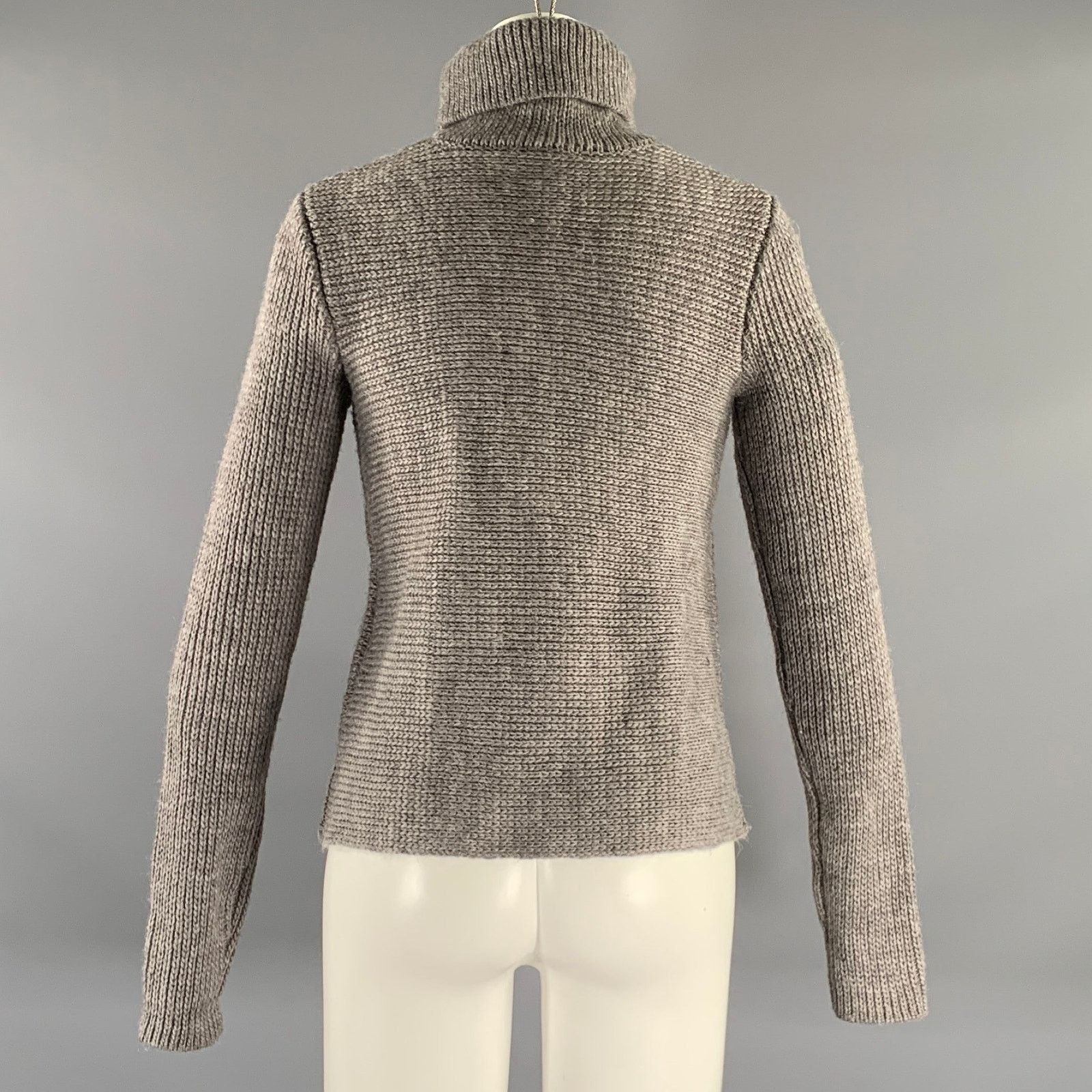 T by Alexander Wang T by ALEXANDER WANG XS Grey Wool Blend Turtleneck Pullover Size XS / US 0-2 / IT 36-38 - 3 Thumbnail