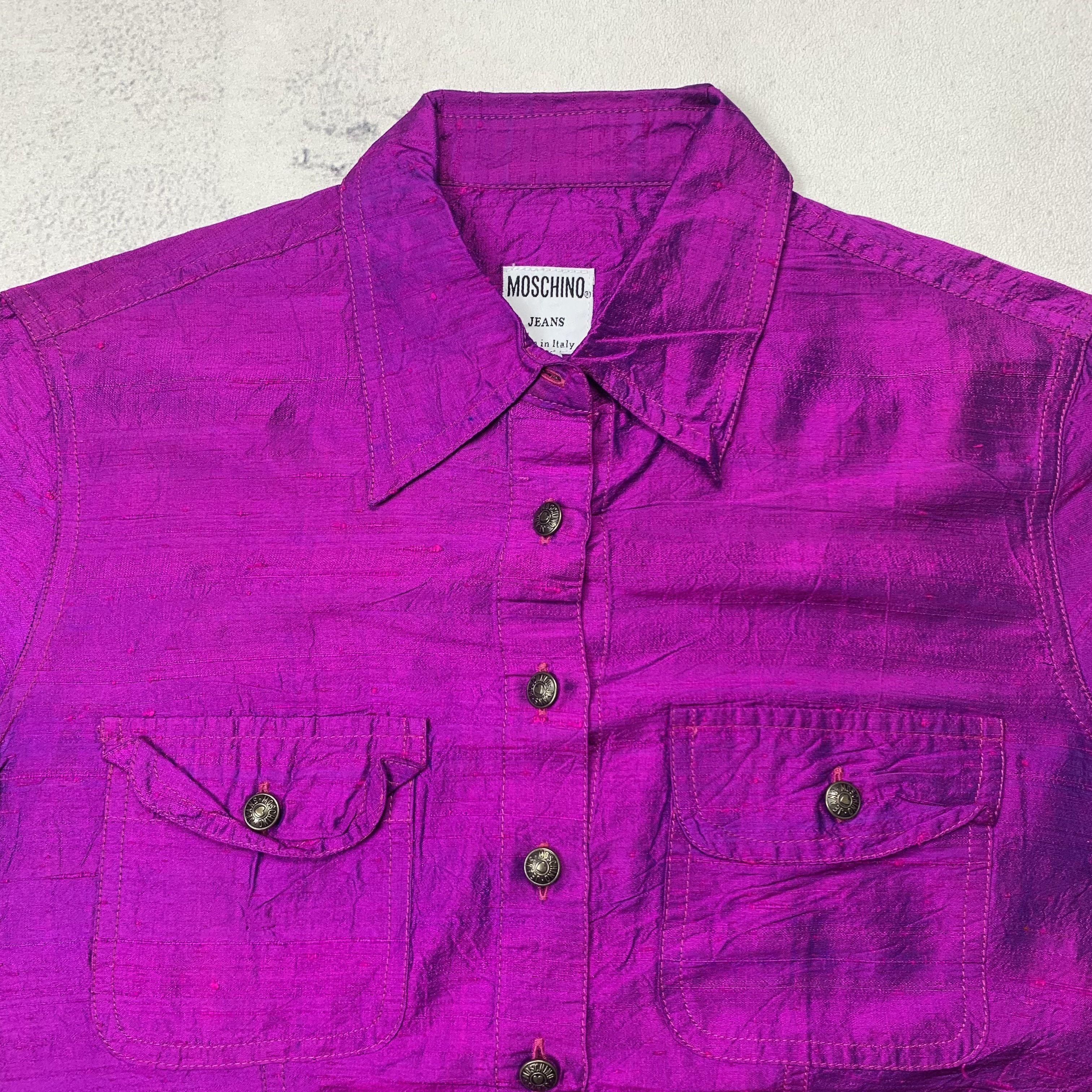 Moschino Vintage Moschino Silk Shirt Size S / US 4 / IT 40 - 2 Thumbnail