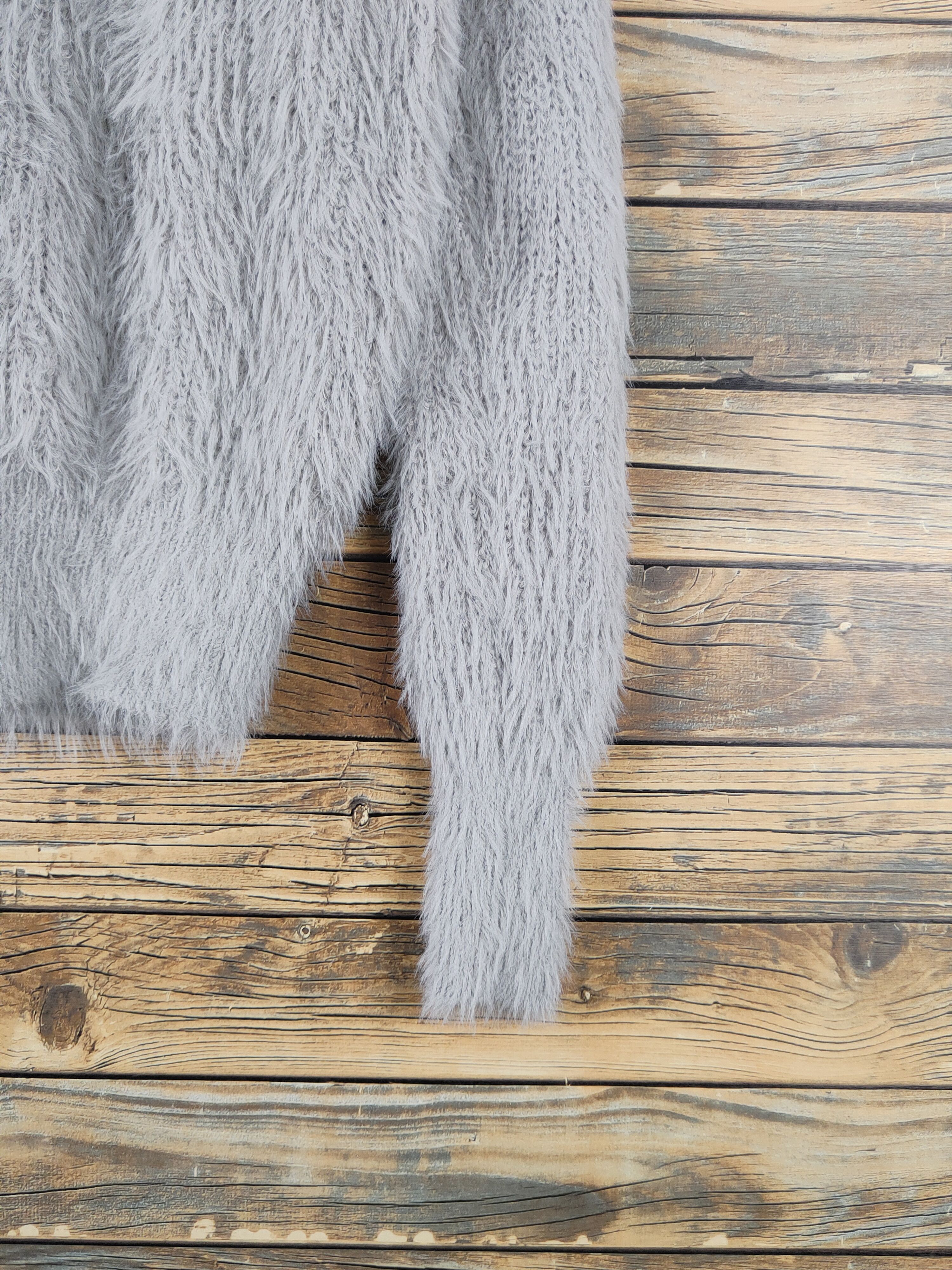 Aran Isles Knitwear Roomy's Gray Shag Shaggy Fur Mohair Knitwear #W1635 Size US M / EU 48-50 / 2 - 6 Thumbnail