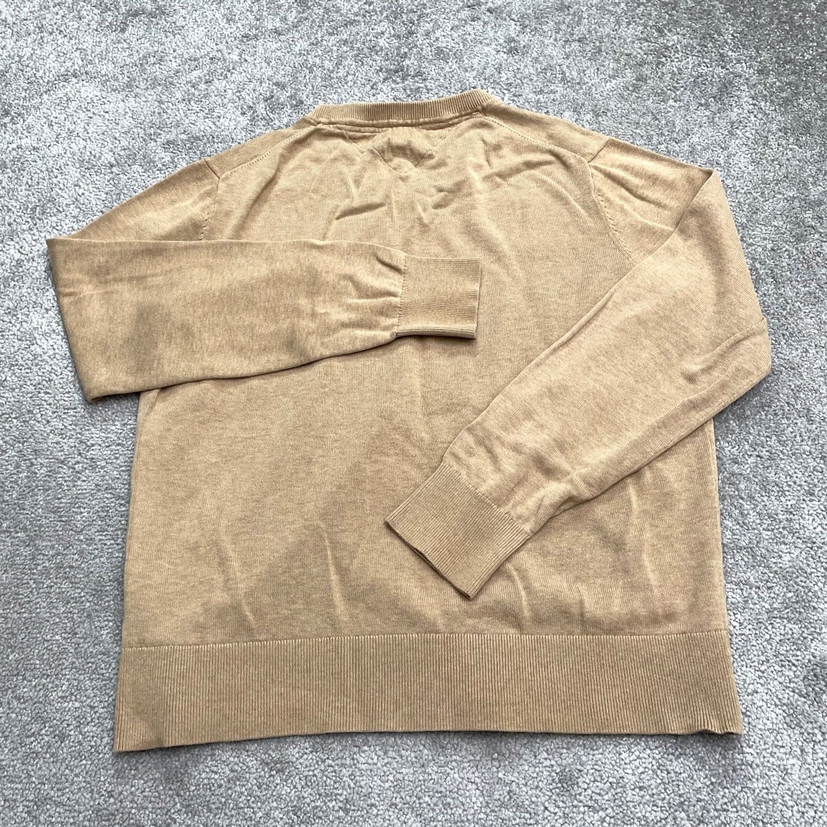 Tommy Hilfiger Tommy Hilfiger Sweater Pullover Men Large Brown V-Neck Classic Pima Cotton Short Size US L / EU 52-54 / 3 - 2 Thumbnail