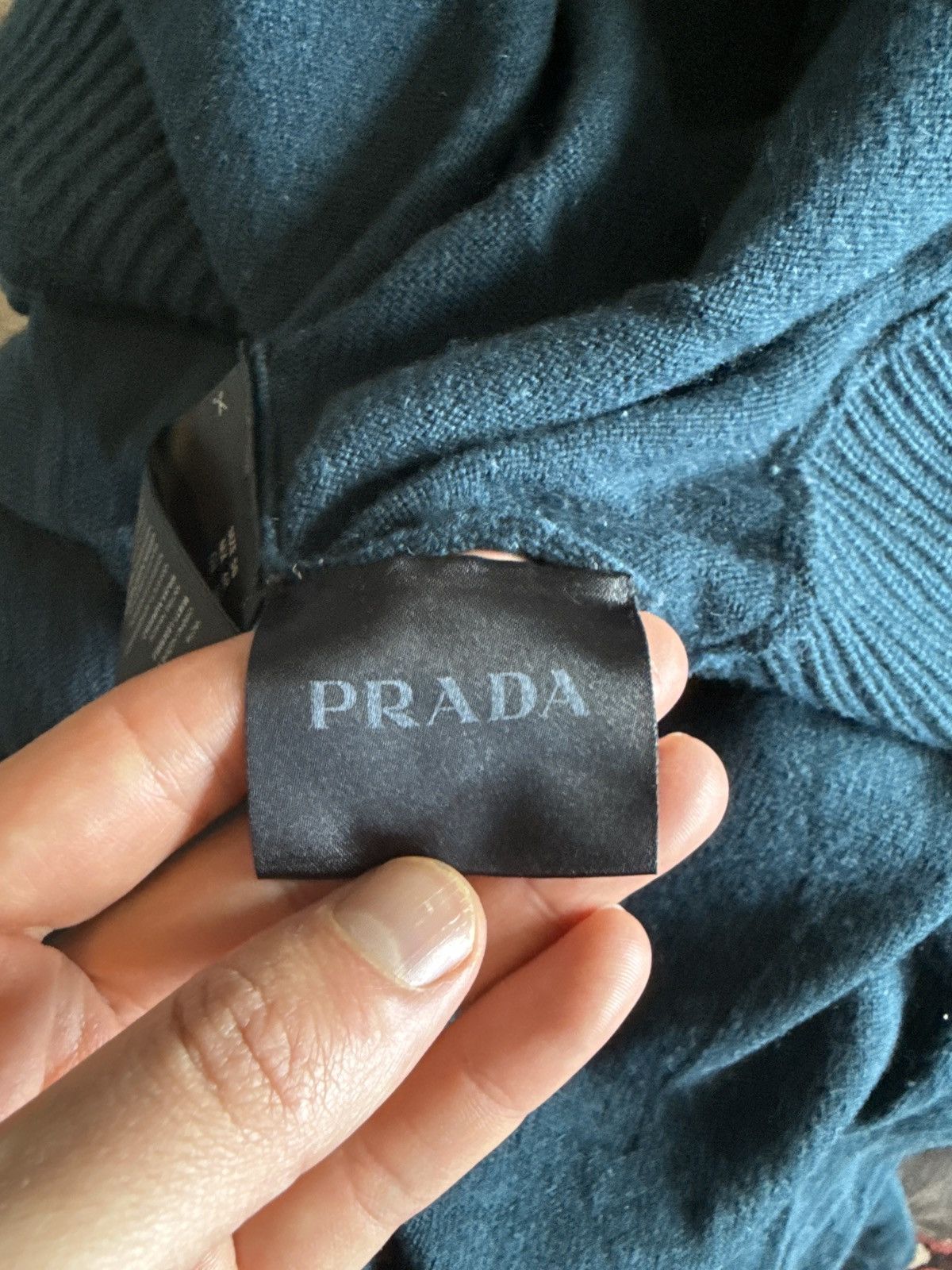 Prada Blue Wool-Cashmere Sweater with Suede Elbow Patches Size US M / EU 48-50 / 2 - 16 Thumbnail