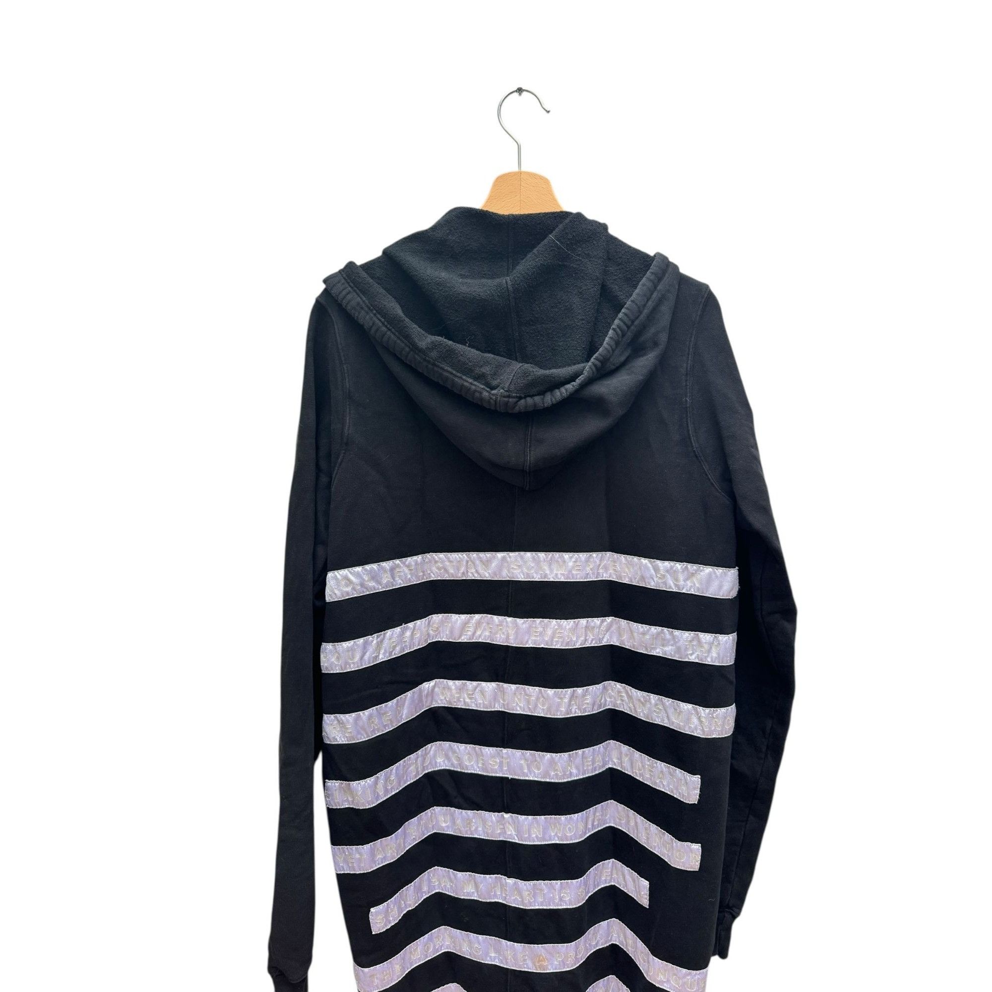 Rick Owens Drkshdw FW07 Black Striped Long Hoodie Coat Size US L / EU 52-54 / 3 - 4 Thumbnail