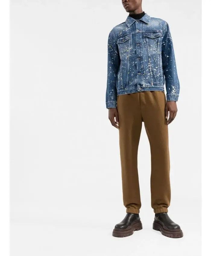 Off-White o1gr1nt1124 Paint Skate Denim Jacket in Blue Size US L / EU 52-54 / 3 - 2 Thumbnail