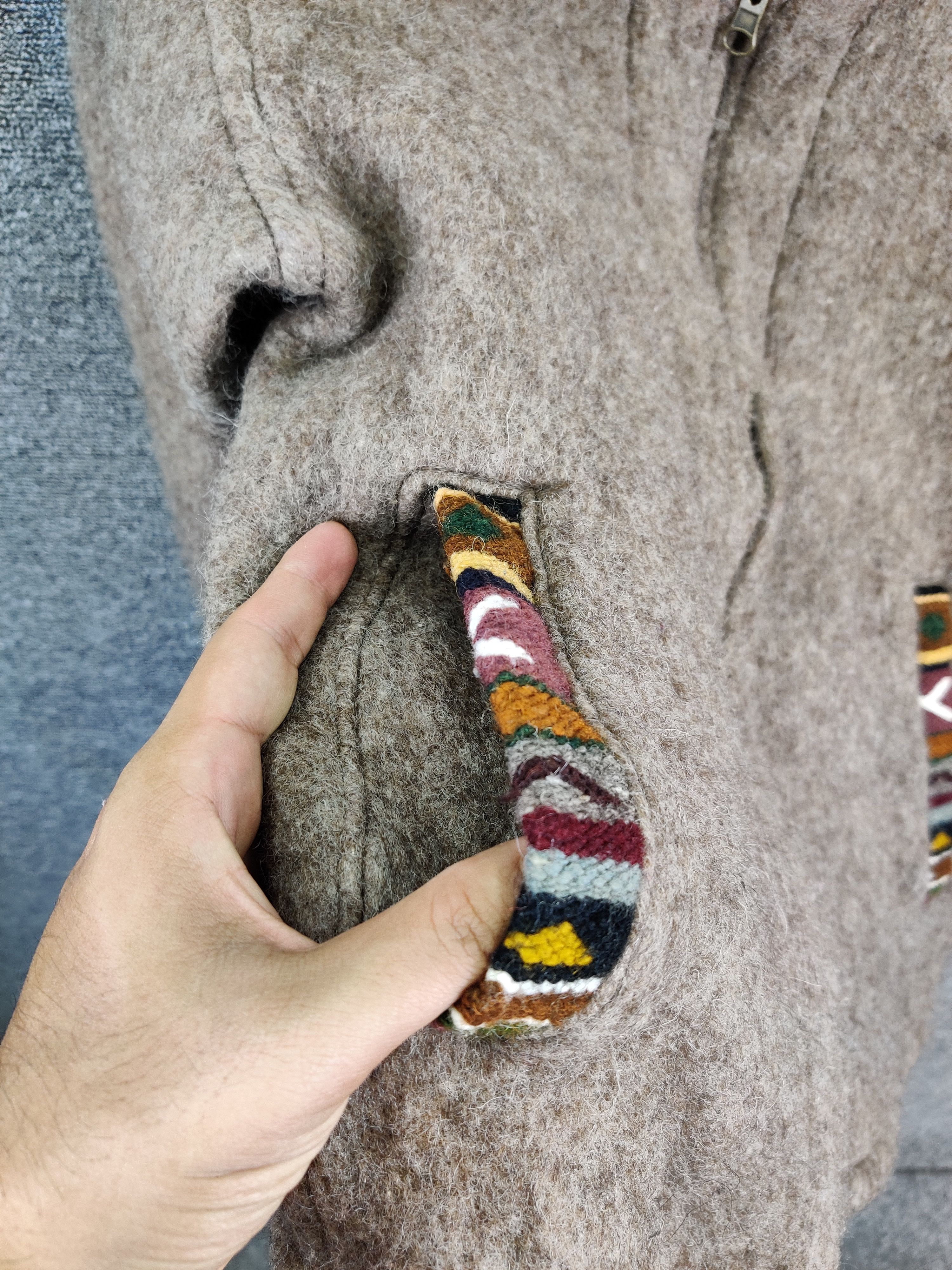 Japanese Brand Vintage Navajo Shiquiry Wool Mohair Zipper Jacket Size US M / EU 48-50 / 2 - 8 Thumbnail