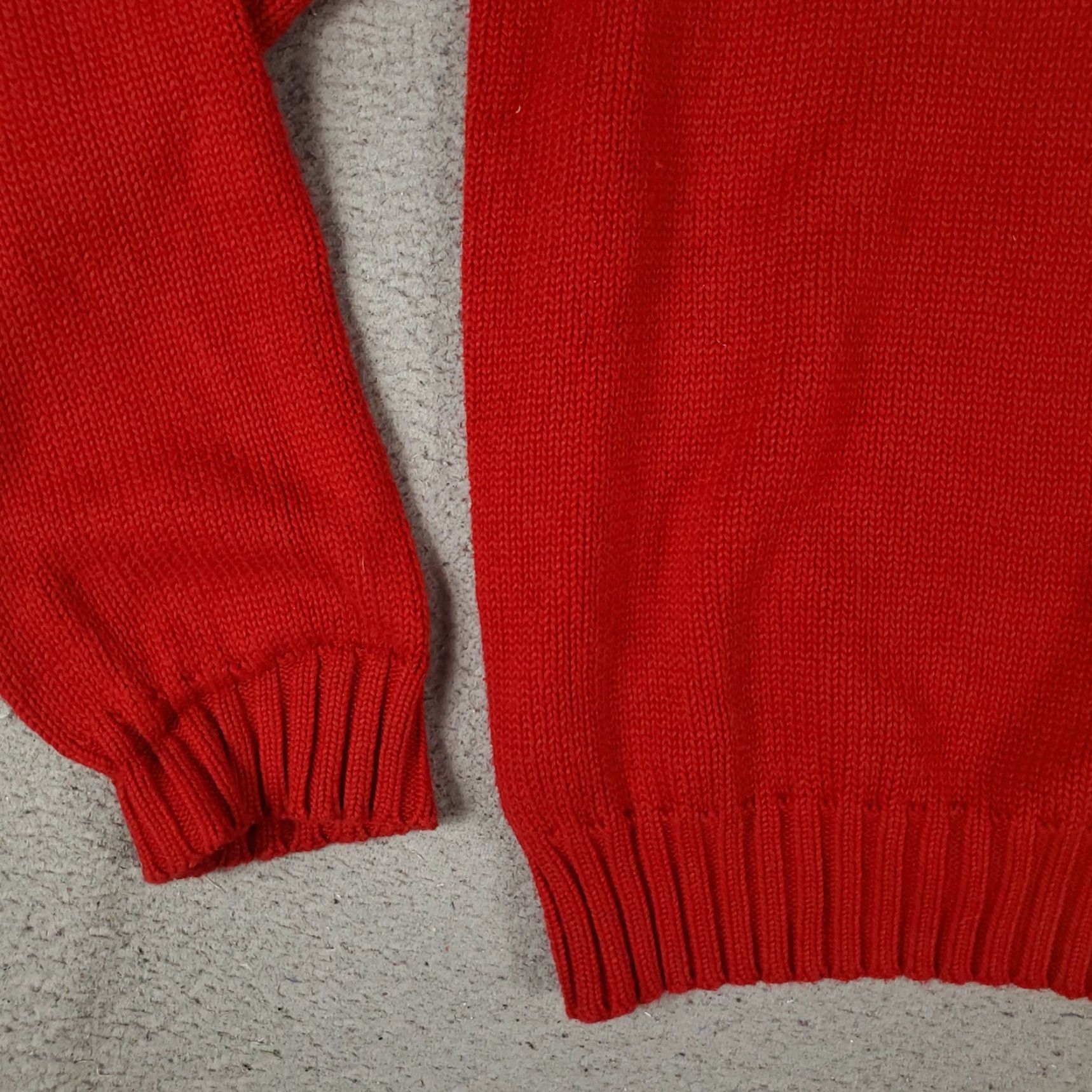 Ralph Lauren VINTAGE Ralph Lauren Men’s Pullover Sweater XL Red Cotton Crew Neck Casual Knit Size US XL / EU 56 / 4 - 4 Thumbnail