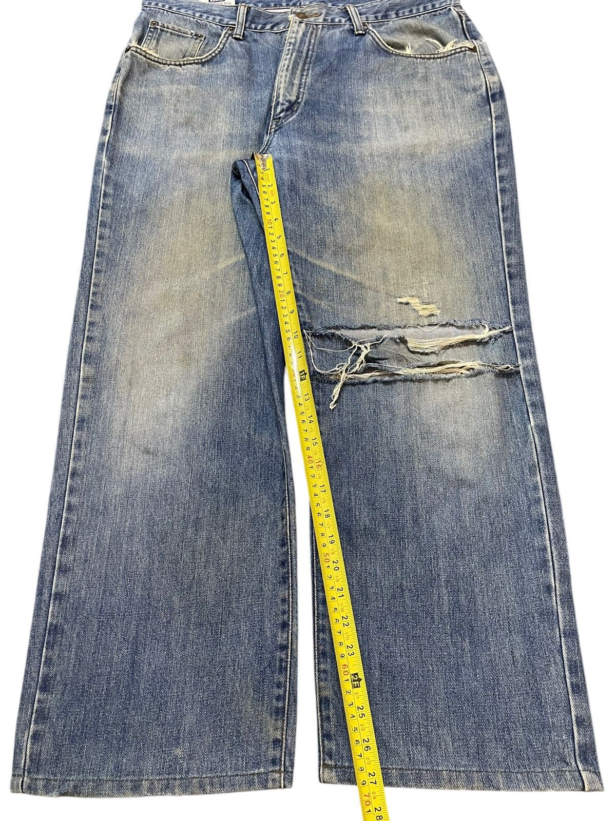 Edwin Vintage 90s Edwin 404 Mud Wash Distressed Style Baggy Jeans Size US 36 / EU 52 - 14 Thumbnail