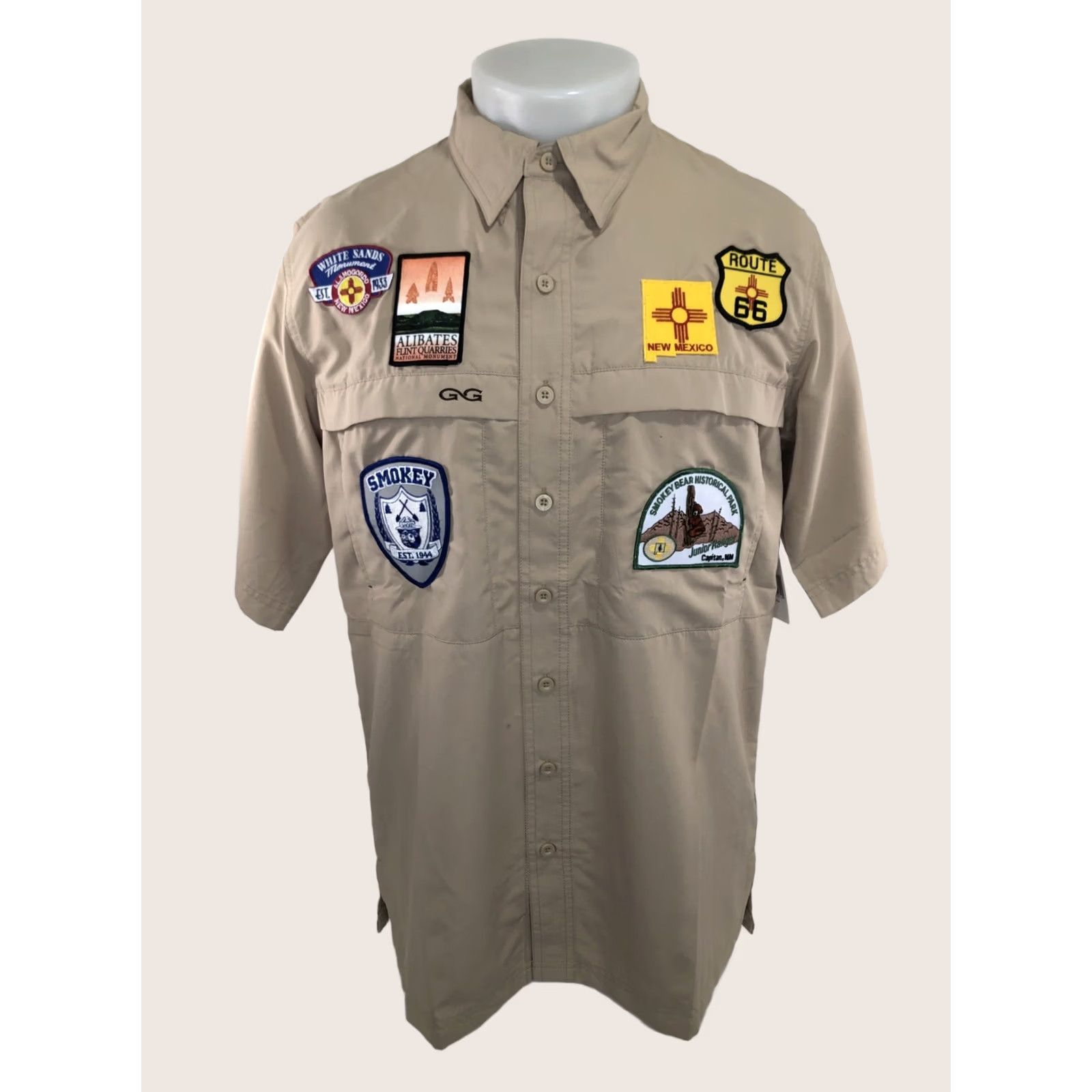Vintage MARVEL GAME GUARD / NEW w TAGS (Flaw) - NEW MEXICO Theme Patches All Over Md. Shirt Size US M / EU 48-50 / 2 - 1 Thumbnail