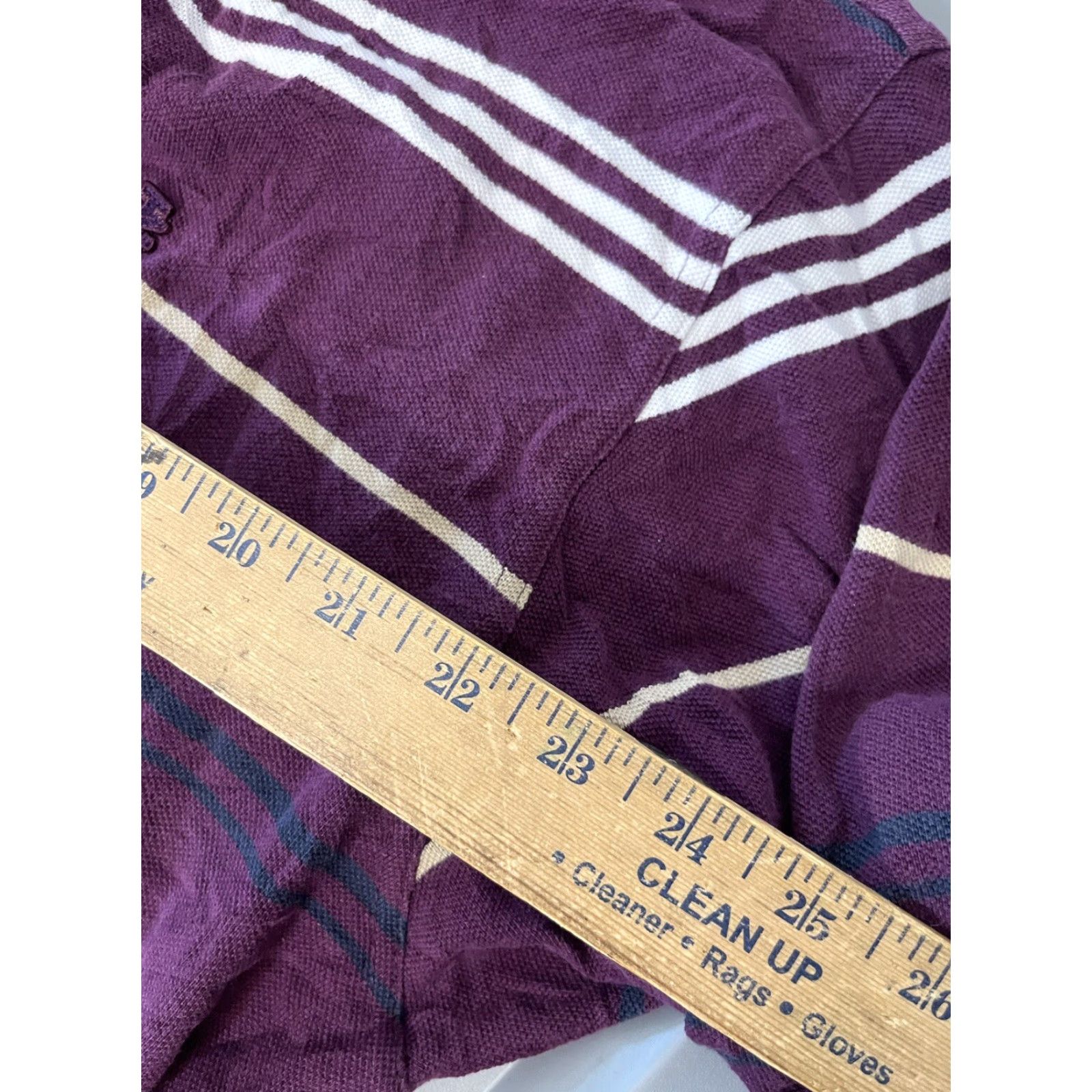 Izod VINTAGE IZOD Polo Shirt Golf Mens Size XL Purple Striped Cotton Regular Size US XL / EU 56 / 4 - 5 Thumbnail