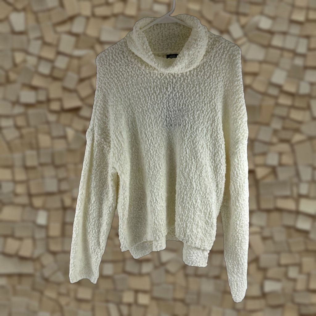 Vintage Bobeau Sweater Women's XL Cream Fuzzy Loose Knit Cowl Neck Pullover NWT Size XL / US 12-14 / IT 48-50 - 1 Thumbnail
