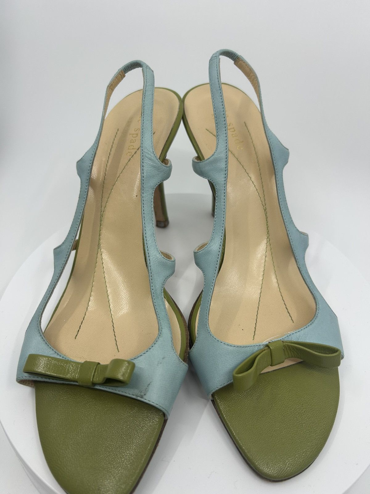 Kate Spade Kate Spade blue green Y2K leather slingbacks Size US 8 / IT 38 - 1 Thumbnail