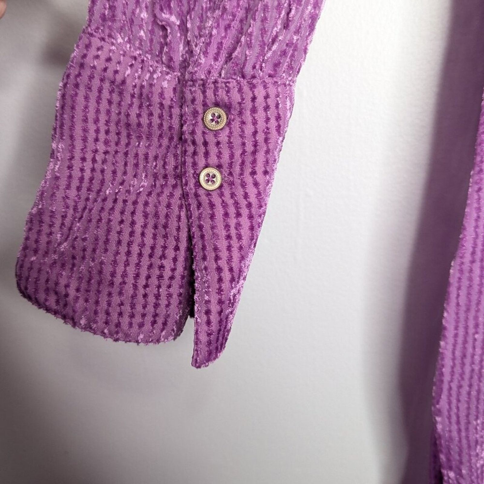 Anthropologie Anthropologie Akemi Kin Orchid Purple Velvet Striped Duster Size M / US 6-8 / IT 42-44 - 5 Thumbnail