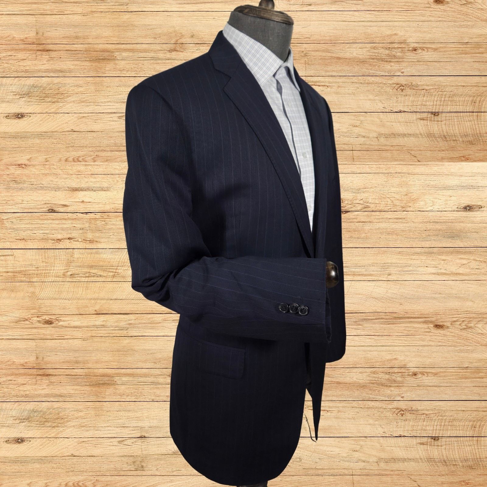 Ermenegildo Zegna Ermenegildo Zegna Saks Fifth Ave Men 44R Striped Suit Jacket Size 44R - 2 Thumbnail