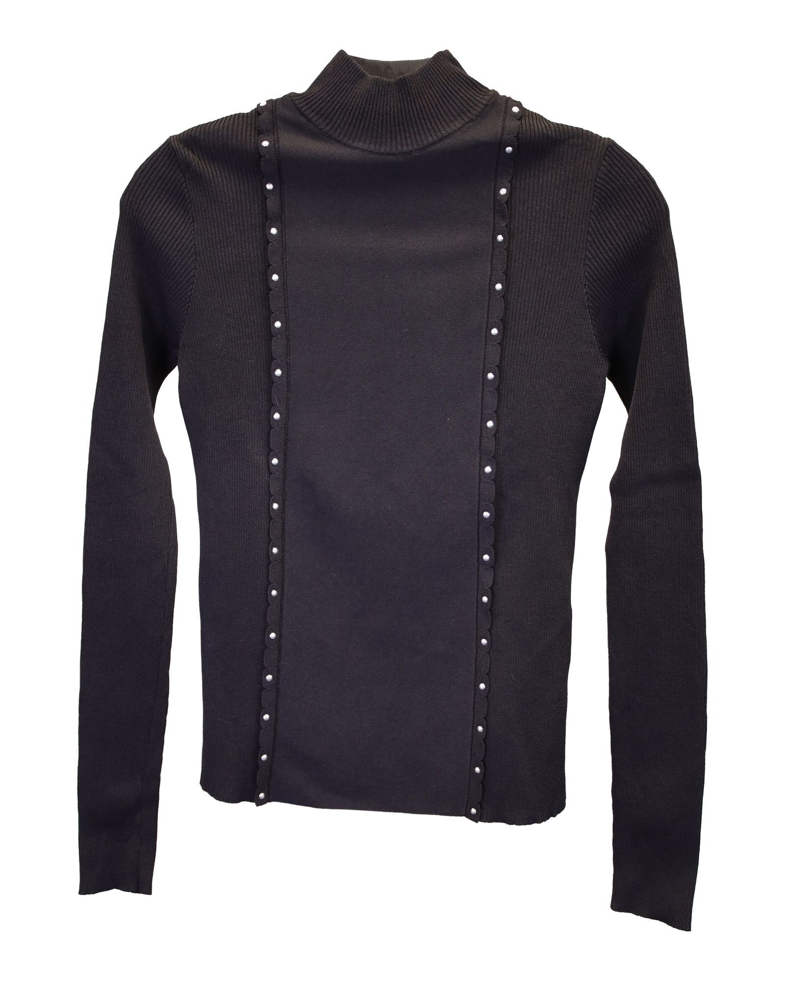 RED Valentino Red Valentino Turtleneck Studded Sweater in Black Viscose Size S / US 4 / IT 40 - 1 Thumbnail