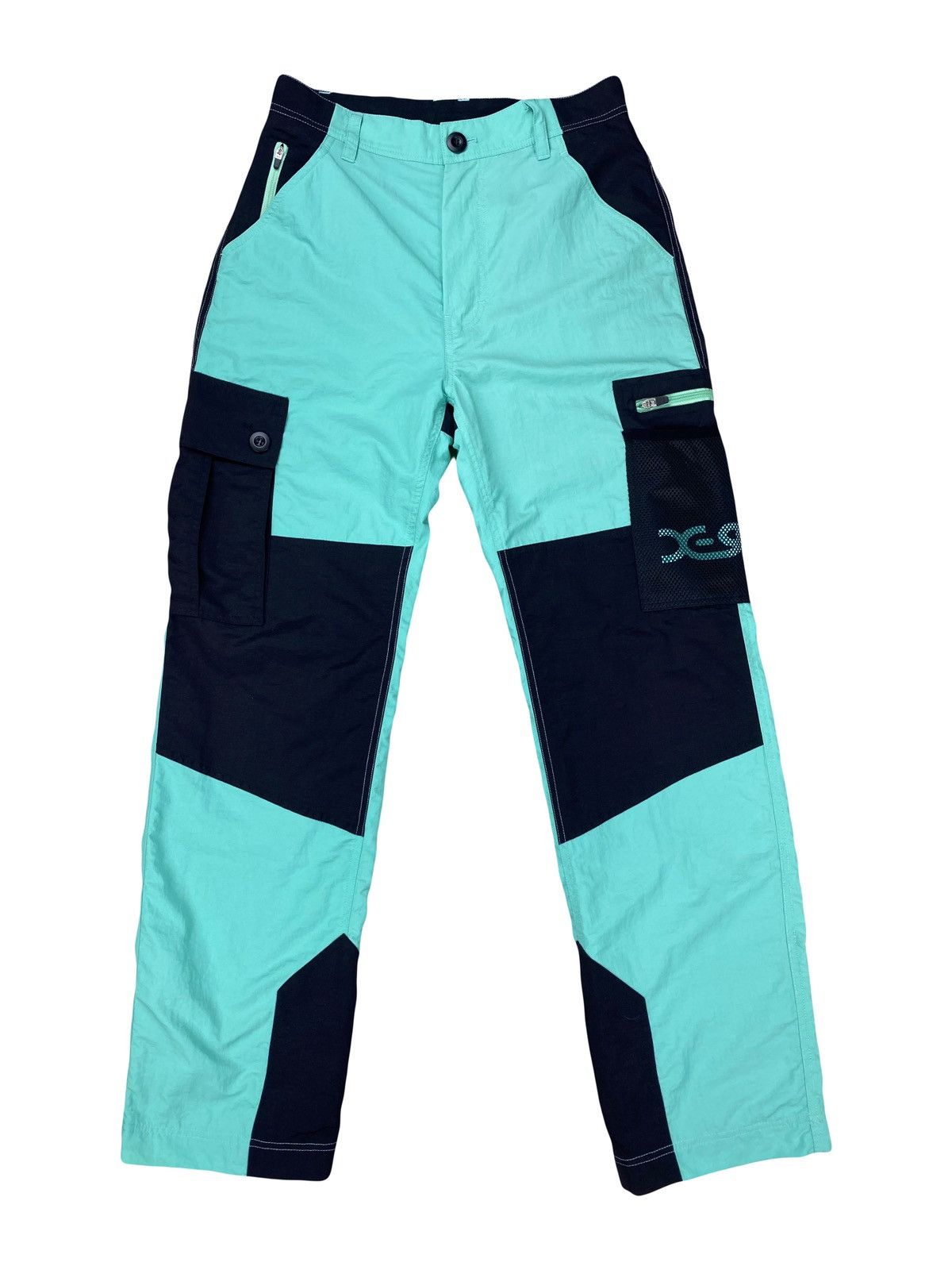 Beauty Beast × Japanese Brand Japanese Brand “X-GIRL” Cargo Patchwork Turqoise/Black Pant Size US 29 - 1 Thumbnail