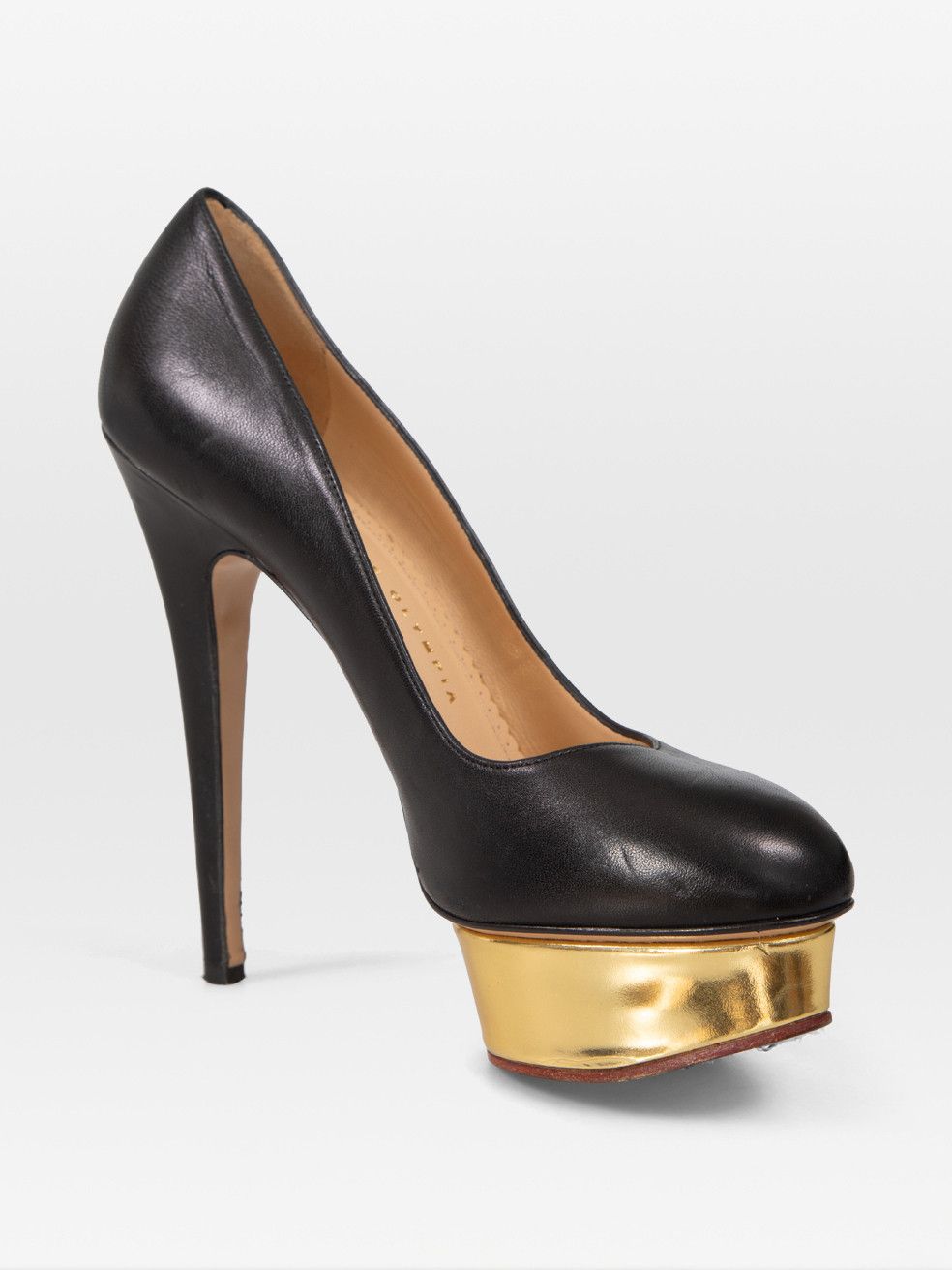 Charlotte Olympia Black Leather Dolly Pumps Size US 9 / IT 39 - 1 Thumbnail