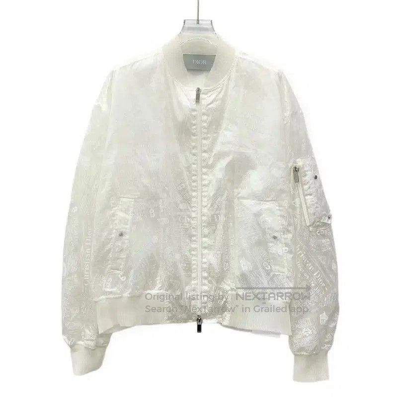 Dior Dior Men's White Silk Bomber Jacket . Size US L / EU 52-54 / 3 - 1 Thumbnail
