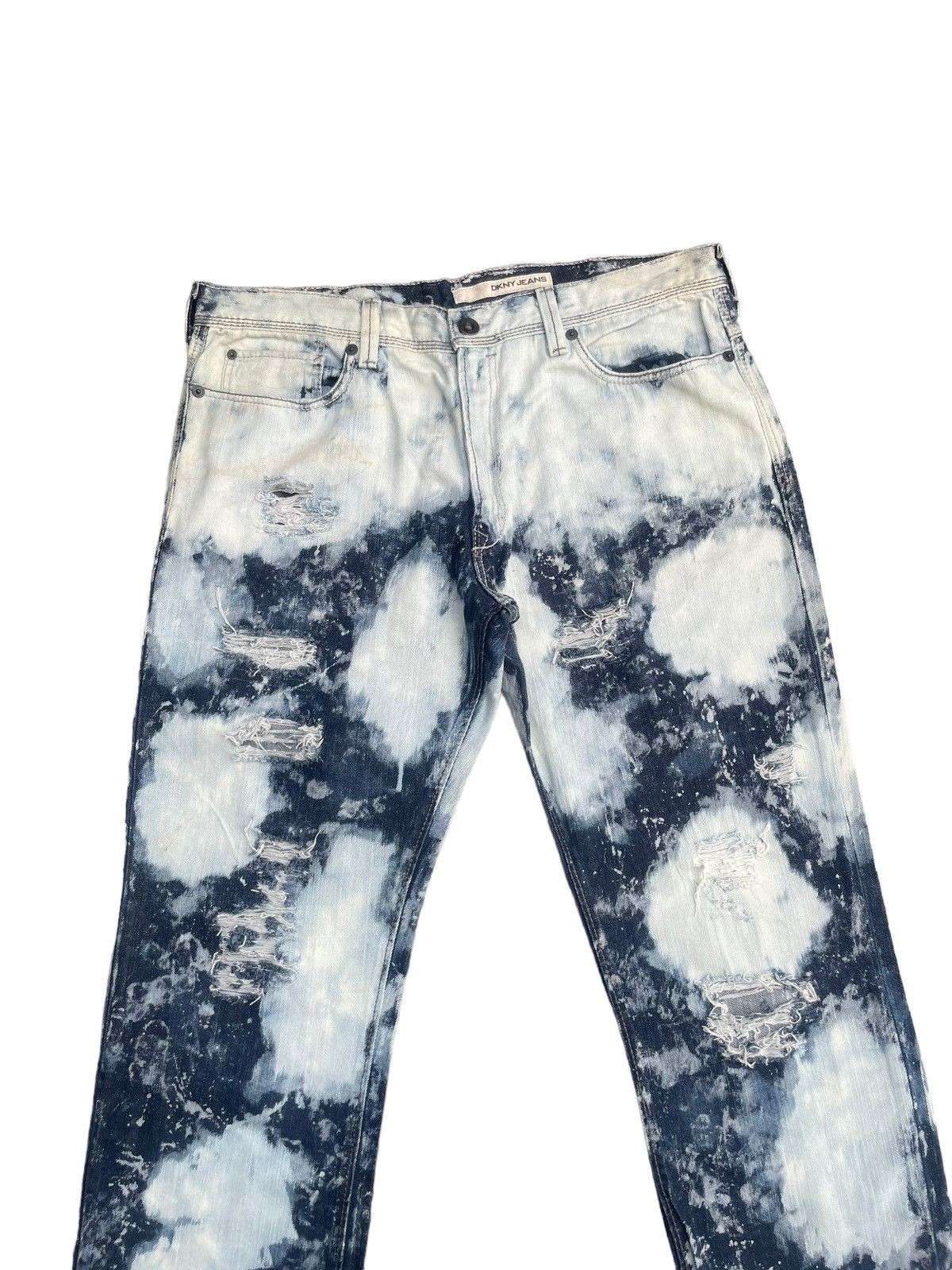 DKNY × Designer DKNY Bleach & Distresed Denim Size US 40 / EU 56 - 3 Thumbnail