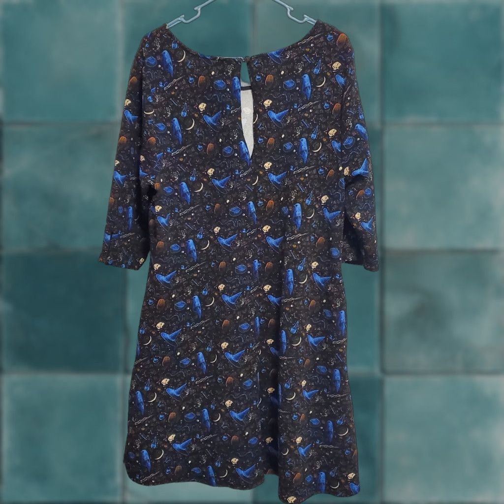 Etro VINTAGE Smak Parlour Dress Women 1X Black Shift Witchy Things Cosmic Retro Pockets Size XL / US 12-14 / IT 48-50 - 1 Thumbnail